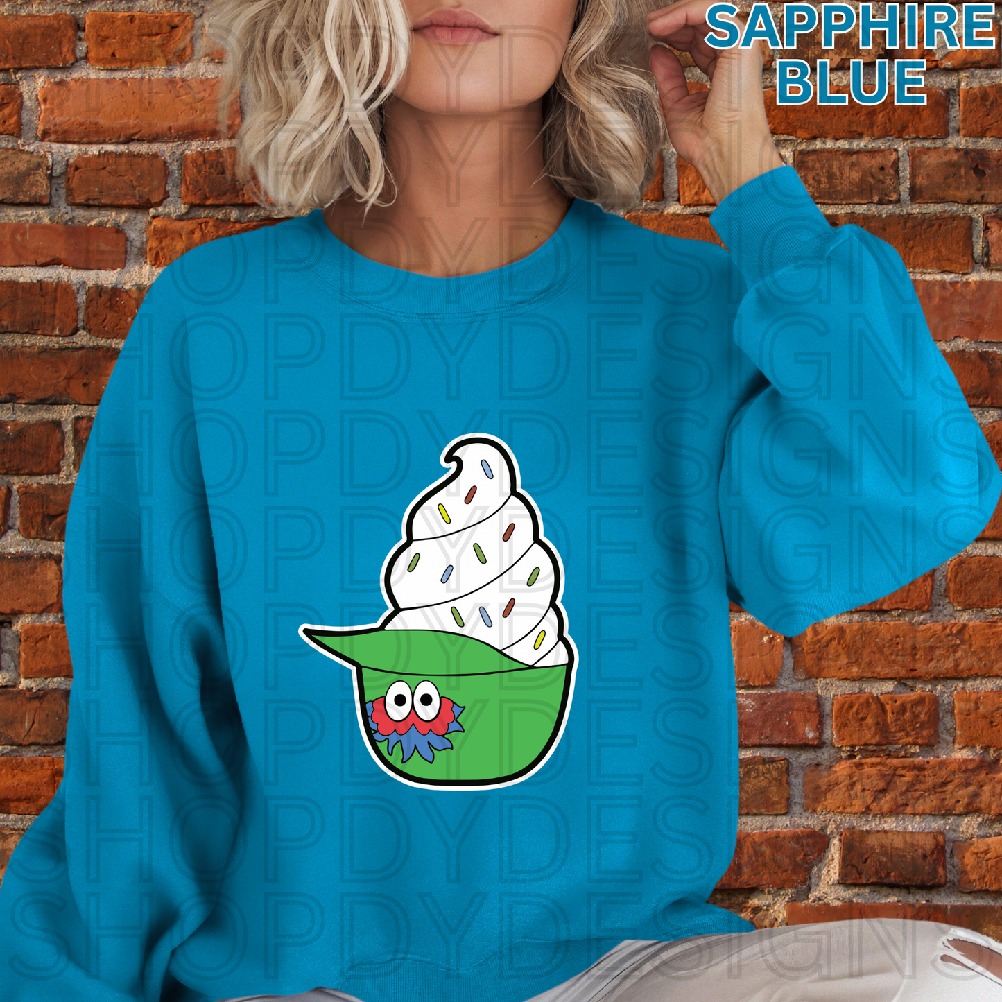 Phillies Phanatic Ice Cream Helmet T-Shirt, Crewneck Sweatshirt, Hoodie