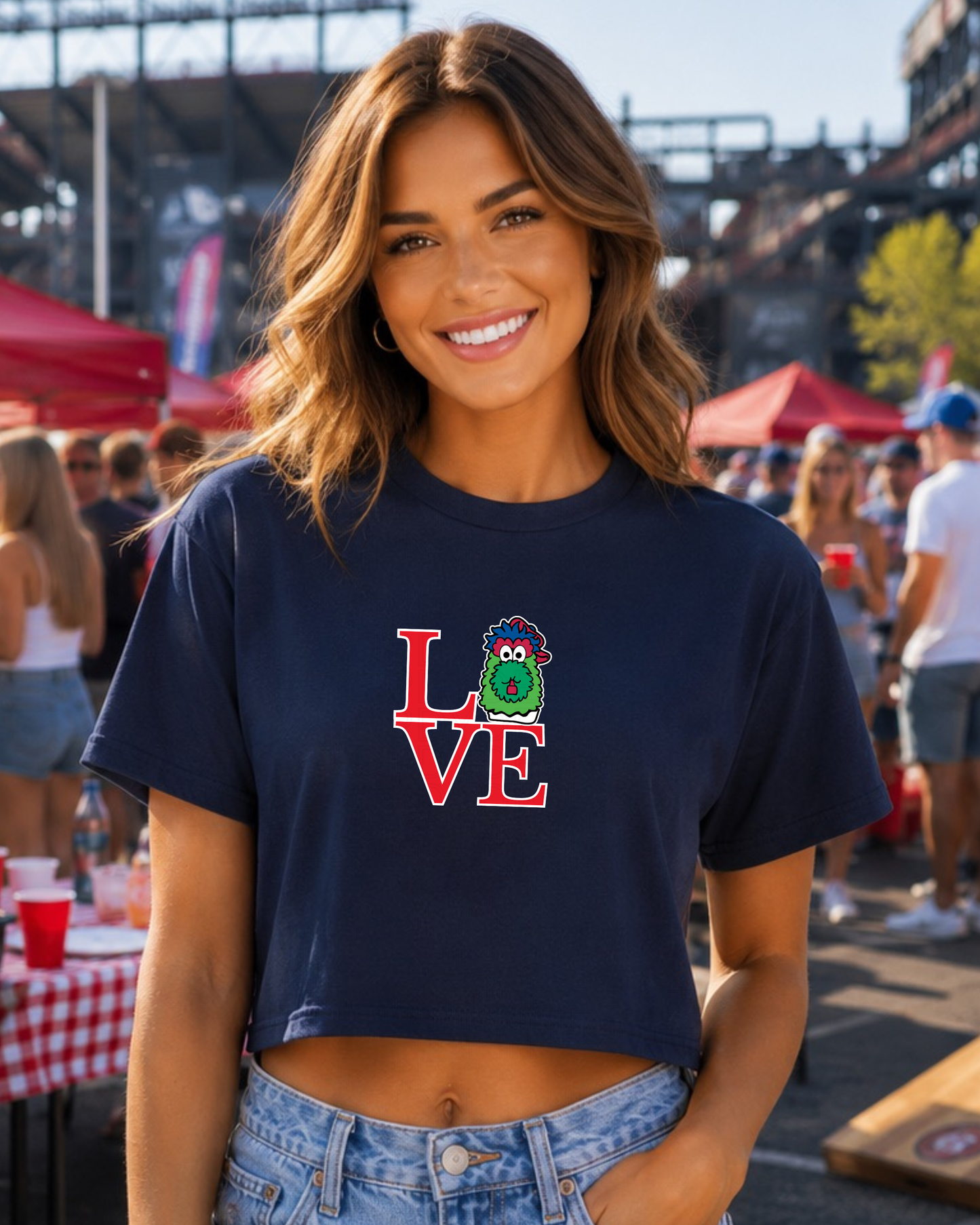 LOVE Philadelphia Baseball Mascot Inspired Women’s Crop Top