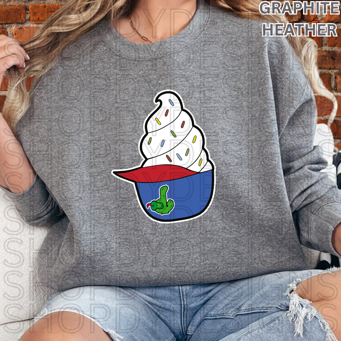 Phillies Phanatic Ice Cream Helmet T-Shirt, Crewneck Sweatshirt, Hoodie