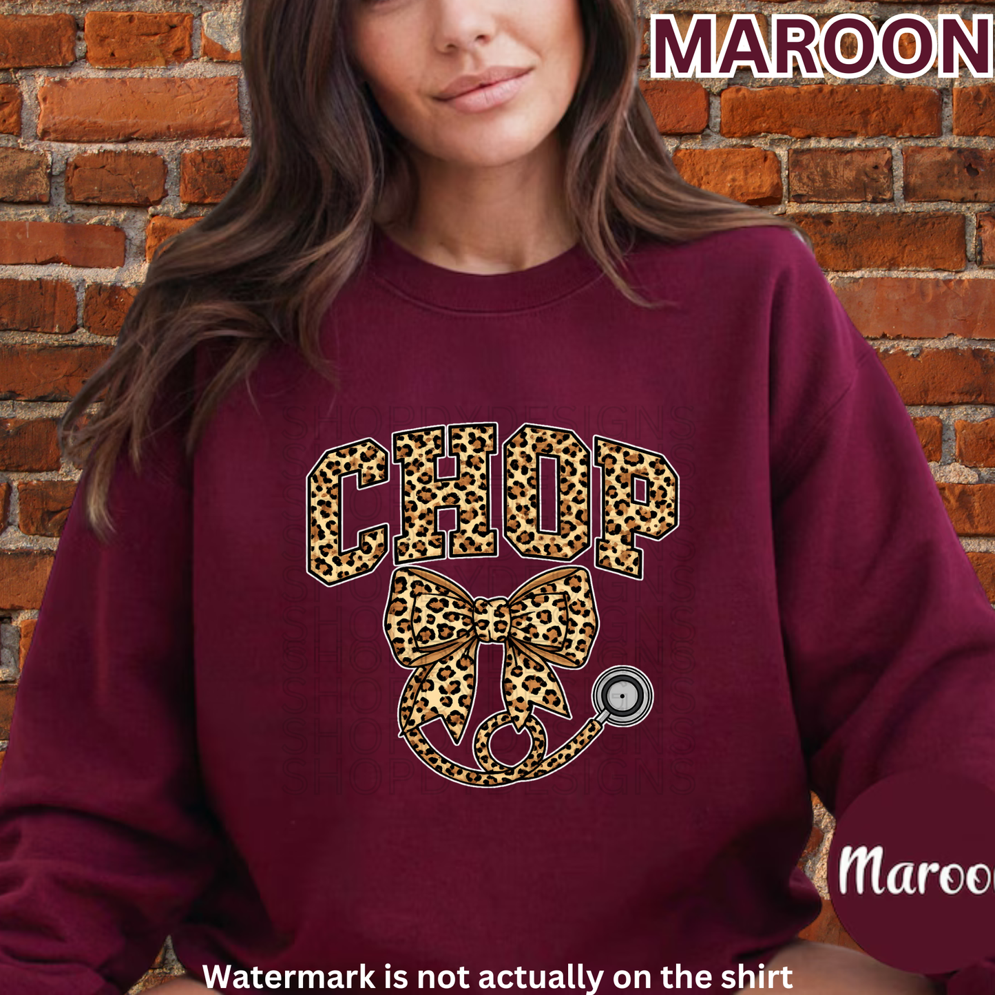 CHOP Leopard Coquette Bow With Stethoscope T-Shirt/Crewneck/Hoodie