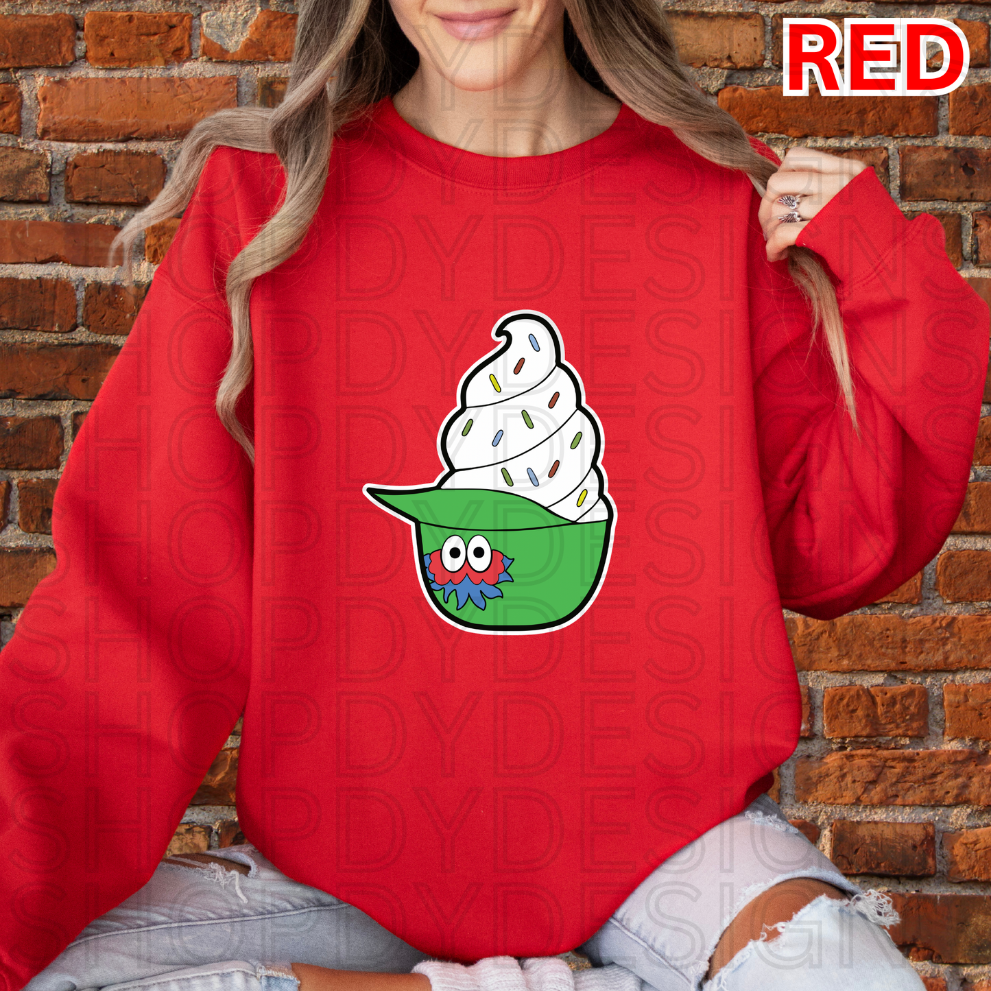 Phillies Phanatic Ice Cream Helmet T-Shirt, Crewneck Sweatshirt, Hoodie