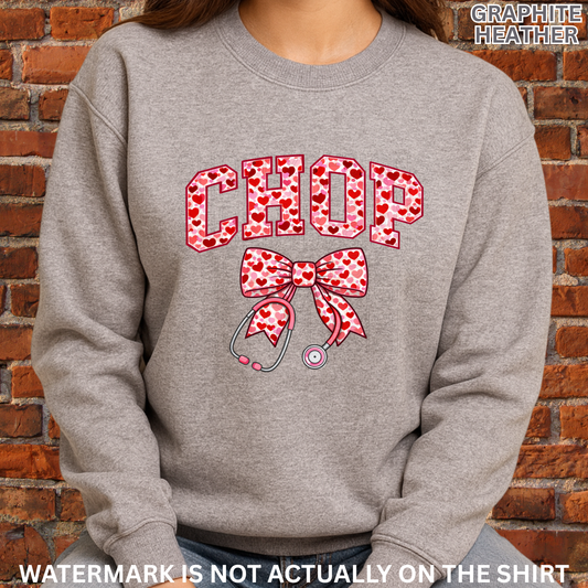 CHOP Heart Coquette Bow & Stethoscope T-Shirt/Crewneck/Hoodie