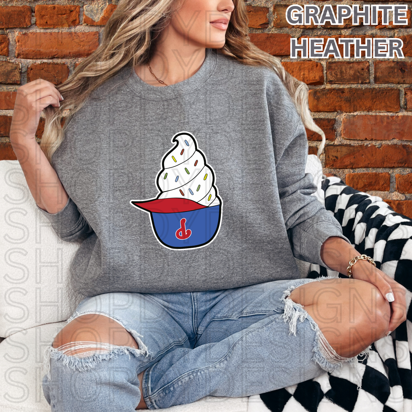 Phillies Ice Cream Helmet T-Shirt, Crewneck Sweatshirt, Hoodie