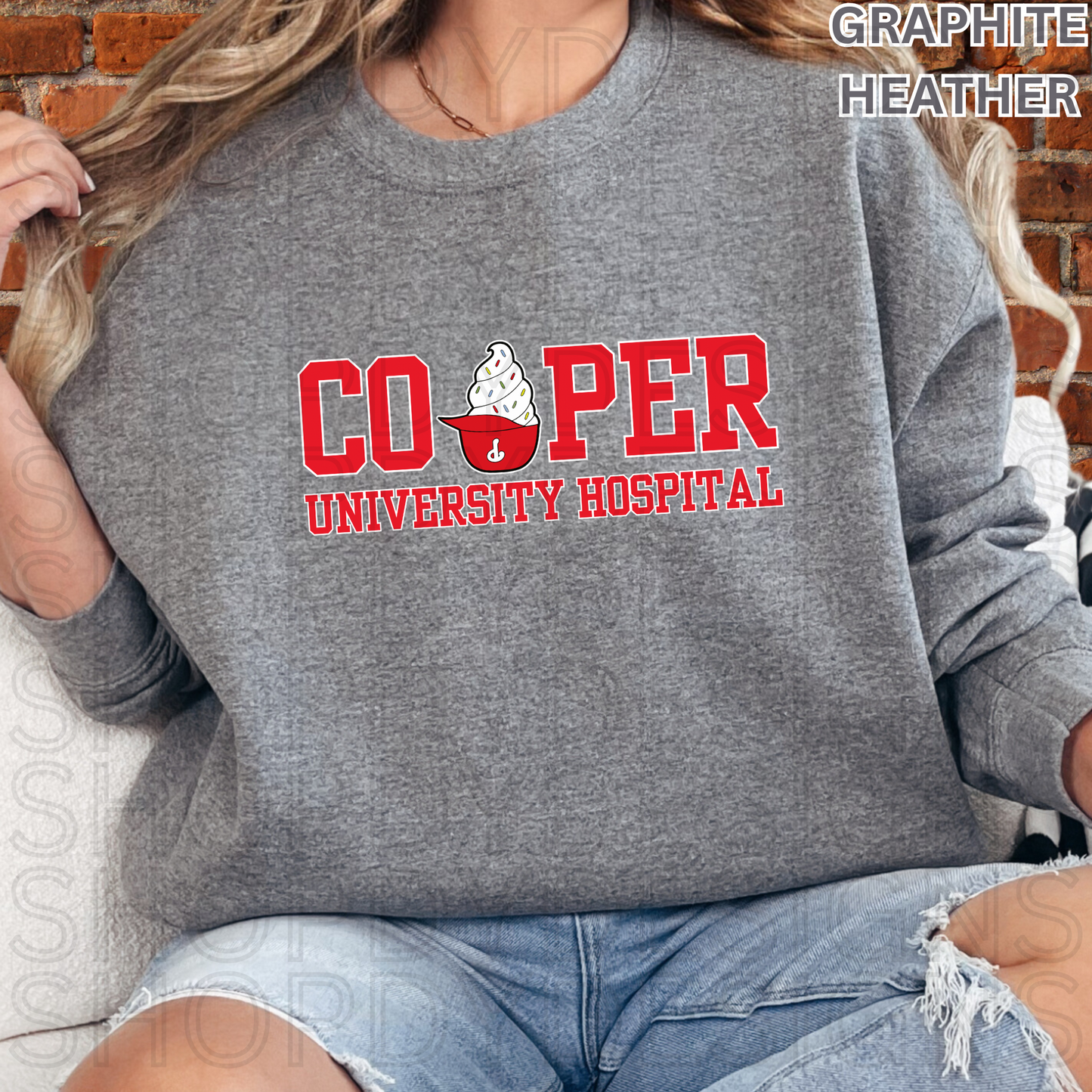 Cooper University Hospital Phillies Ice Cream Helmet Shirt, Crewneck Sweatshirt, Hoodie| Healthcare Worker Apparel