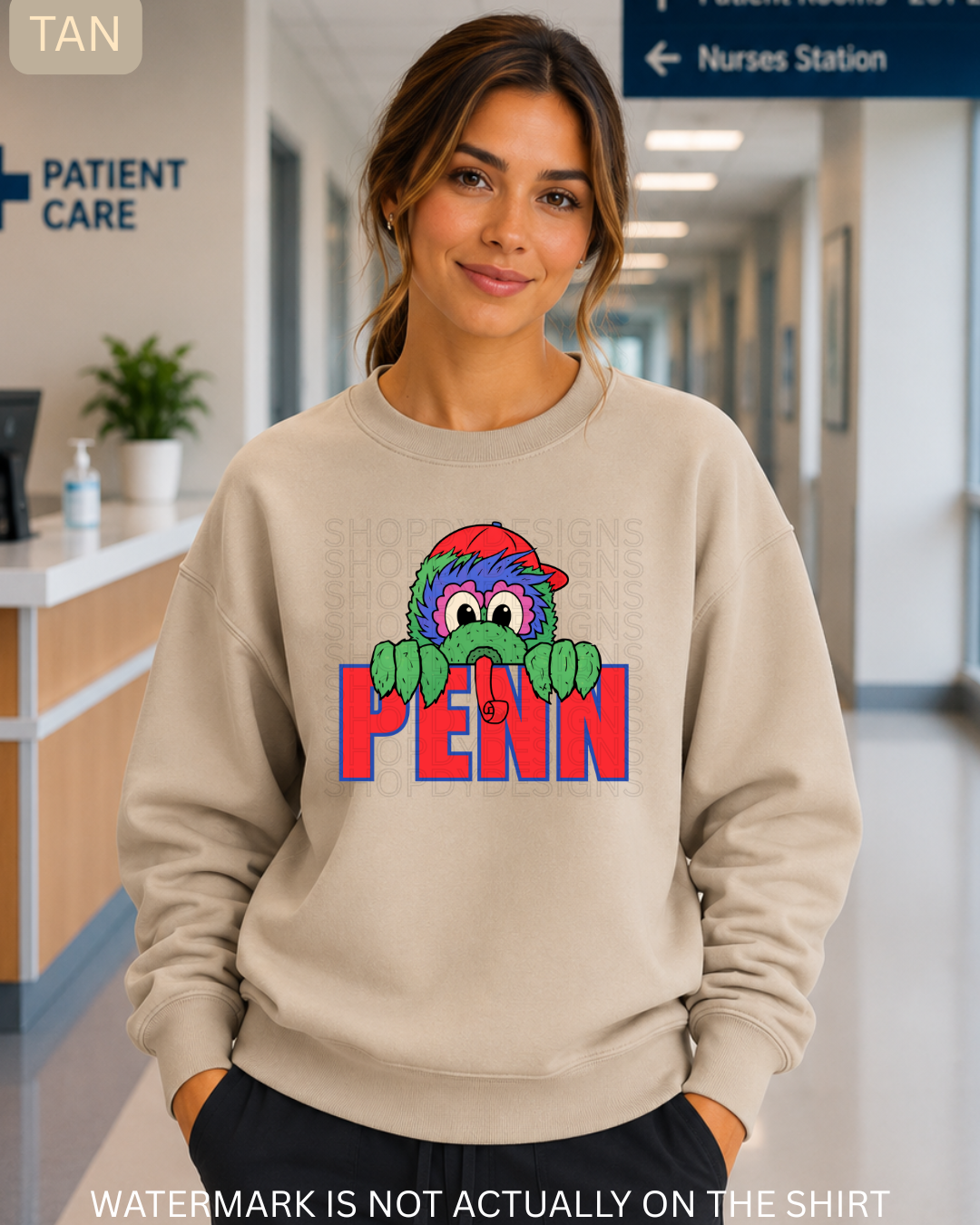 Penn Philadelphia Baseball Mascot Inspired “Peek-A-Boo” T-Shirt, Sweatshirt & Hoodie