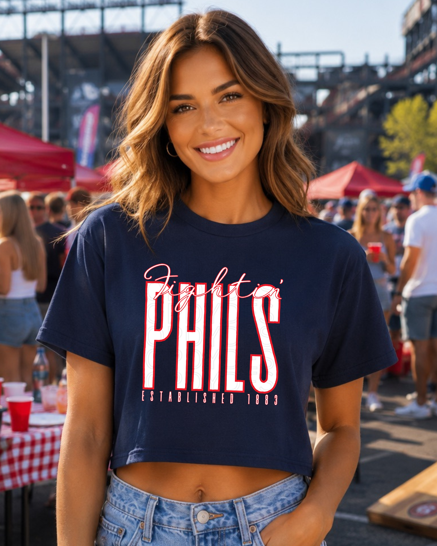 Fightin Phils Vintage Philadelphia Baseball Inspired Women’s Crop Top
