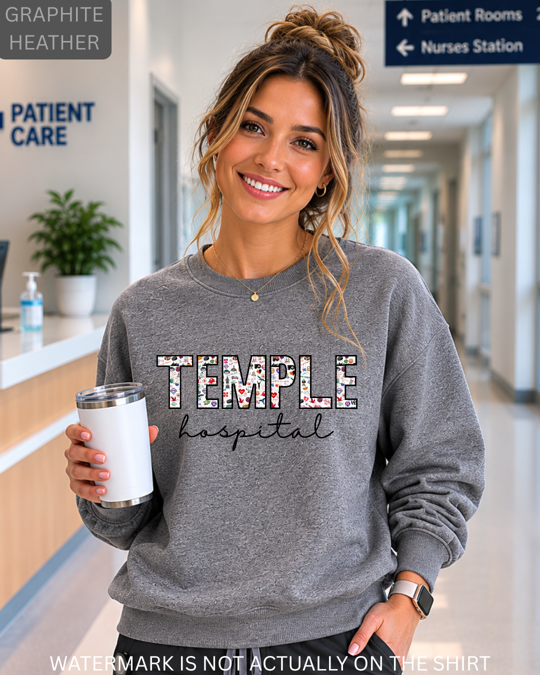 Temple Hospital Philadelphia Sports Inspired Collage T-Shirt, Sweatshirt & Hoodie