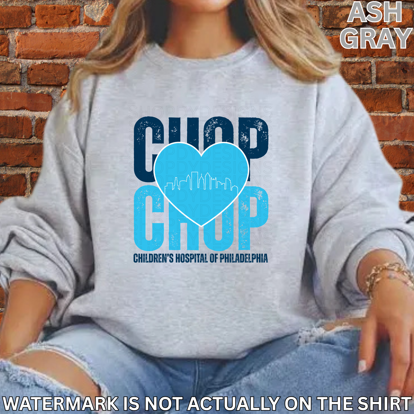 CHOP Stacked Heart Philadelphia Skyline Shirt | Philly Healthcare Pride Apparel