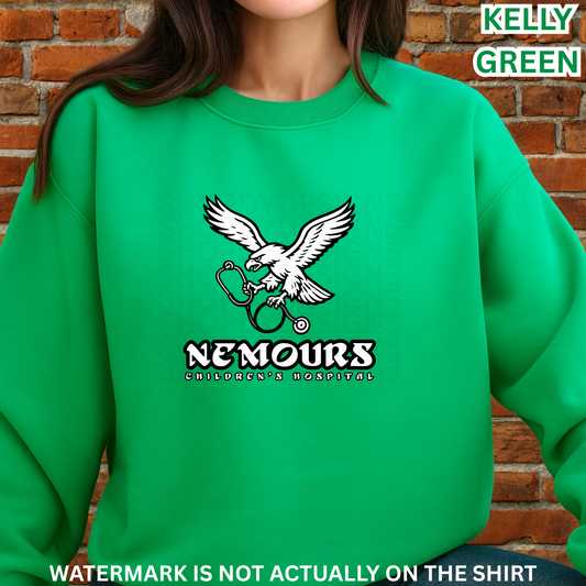 Nemours Children’s Hospital Retro Philadelphia Birds Football Inspired Shirt, Crewneck Sweatshirt, Hoodie| Healthcare Worker Apparel