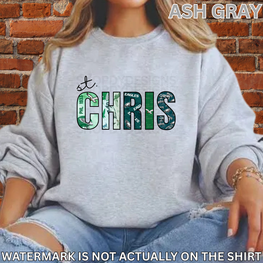 St. Chris Hospital “First Down” Philadelphia Football Inspired Shirt, Crewneck Sweatshirt, Hoodie| Healthcare Worker Apparel