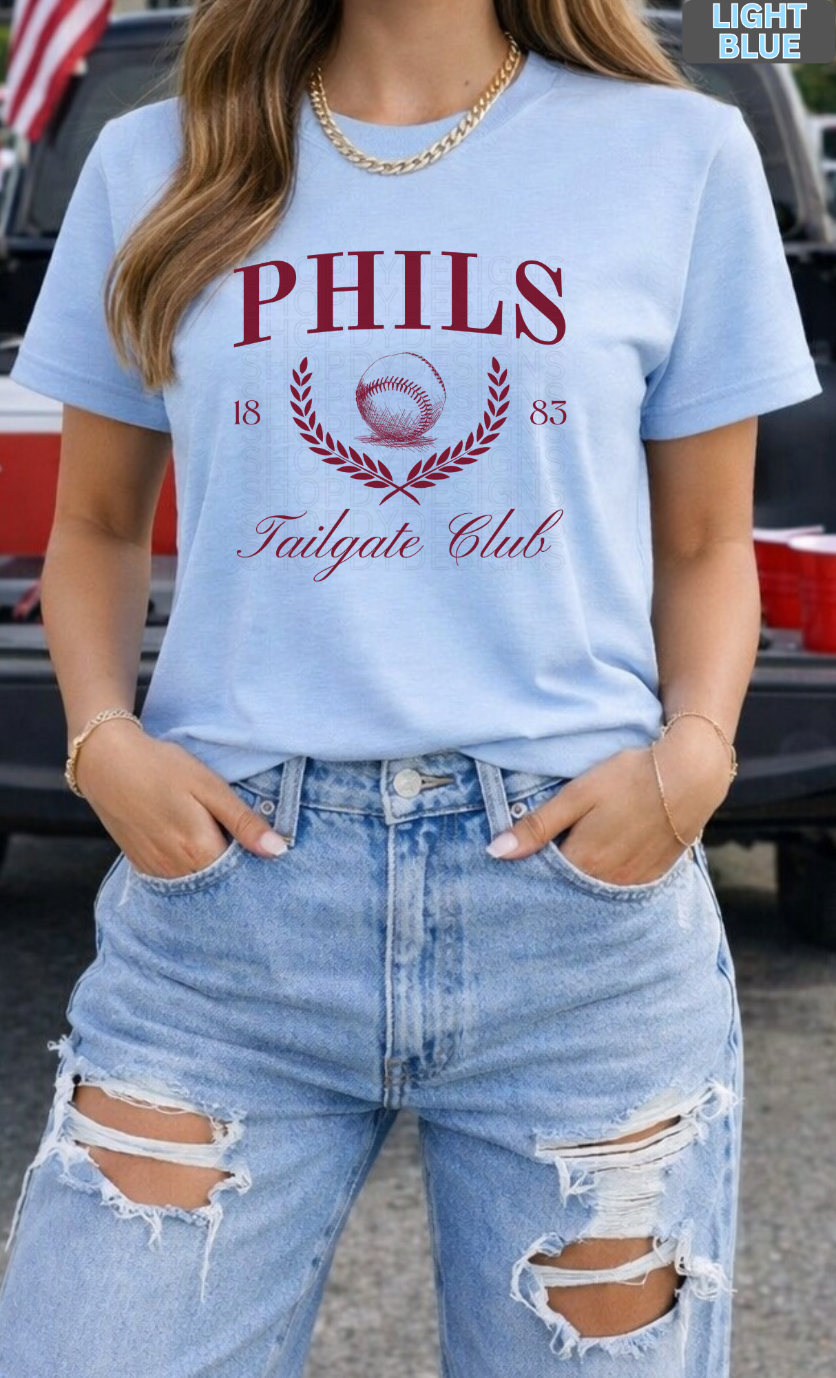 Phils Tailgate Club Shirt | Philly Baseball Fan T-Shirt, Crewneck Sweatshirt, Hoodie