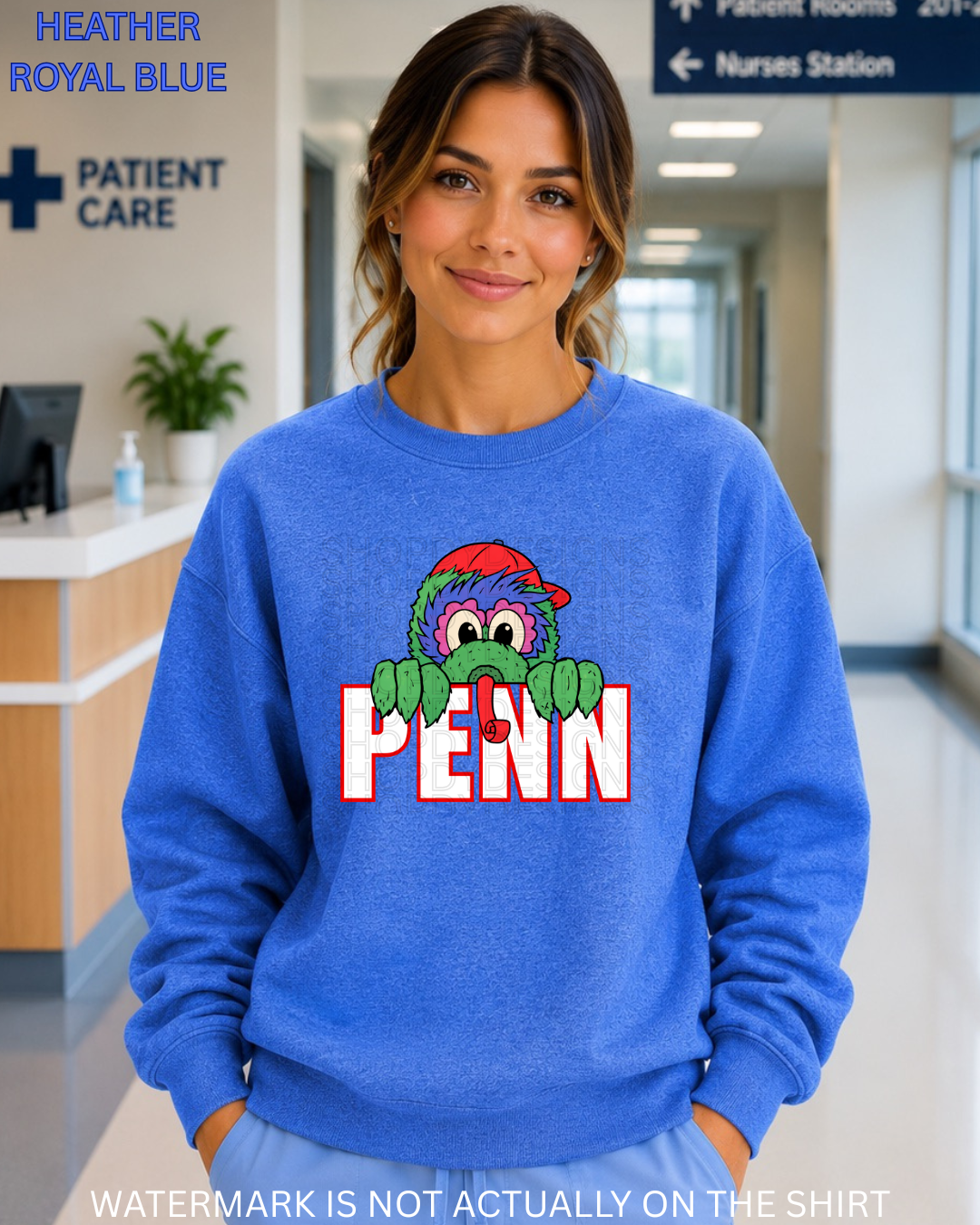 Penn Philadelphia Baseball Mascot Inspired “Peek-A-Boo” T-Shirt, Sweatshirt & Hoodie