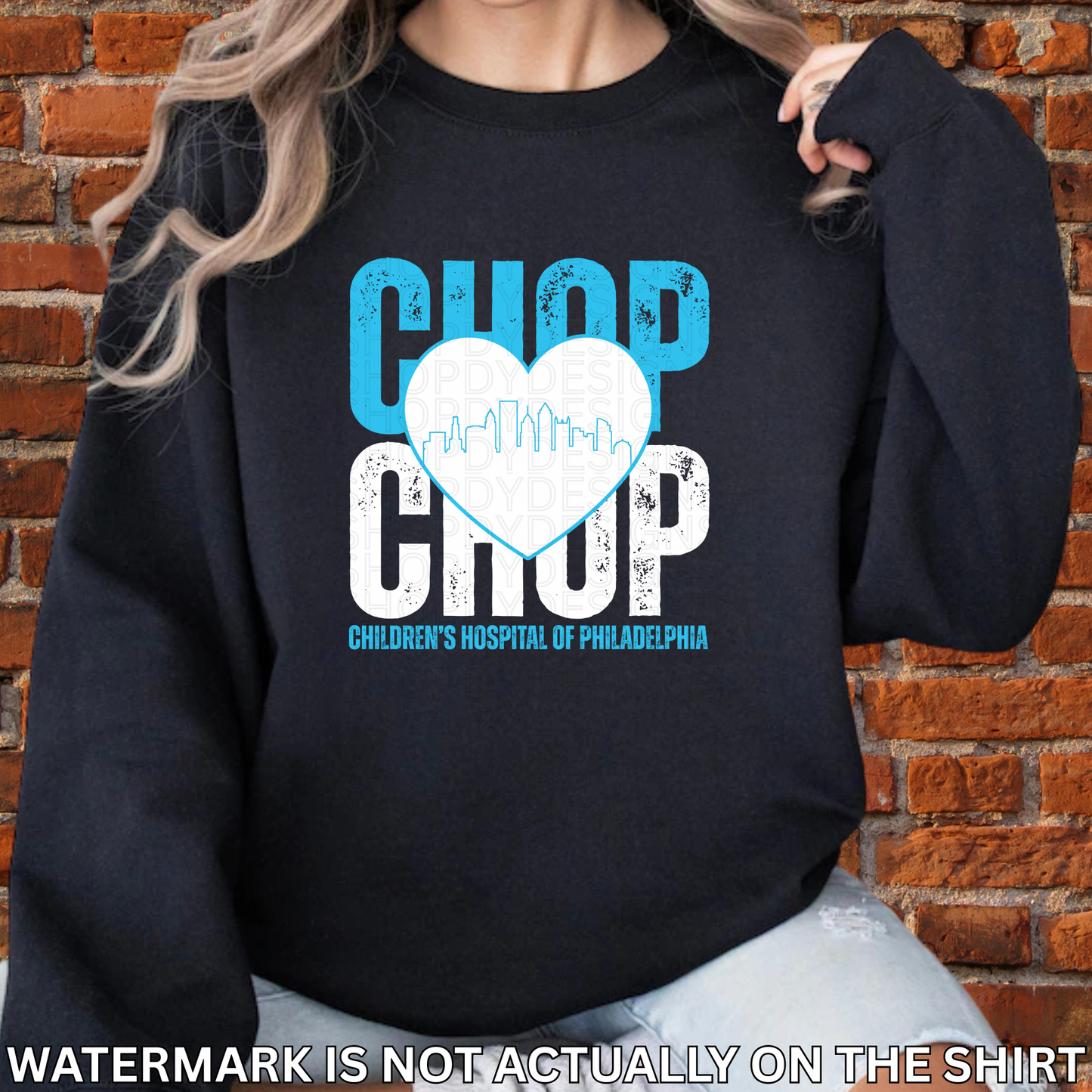 CHOP Stacked Heart Philadelphia Skyline Shirt | Philly Healthcare Pride Apparel