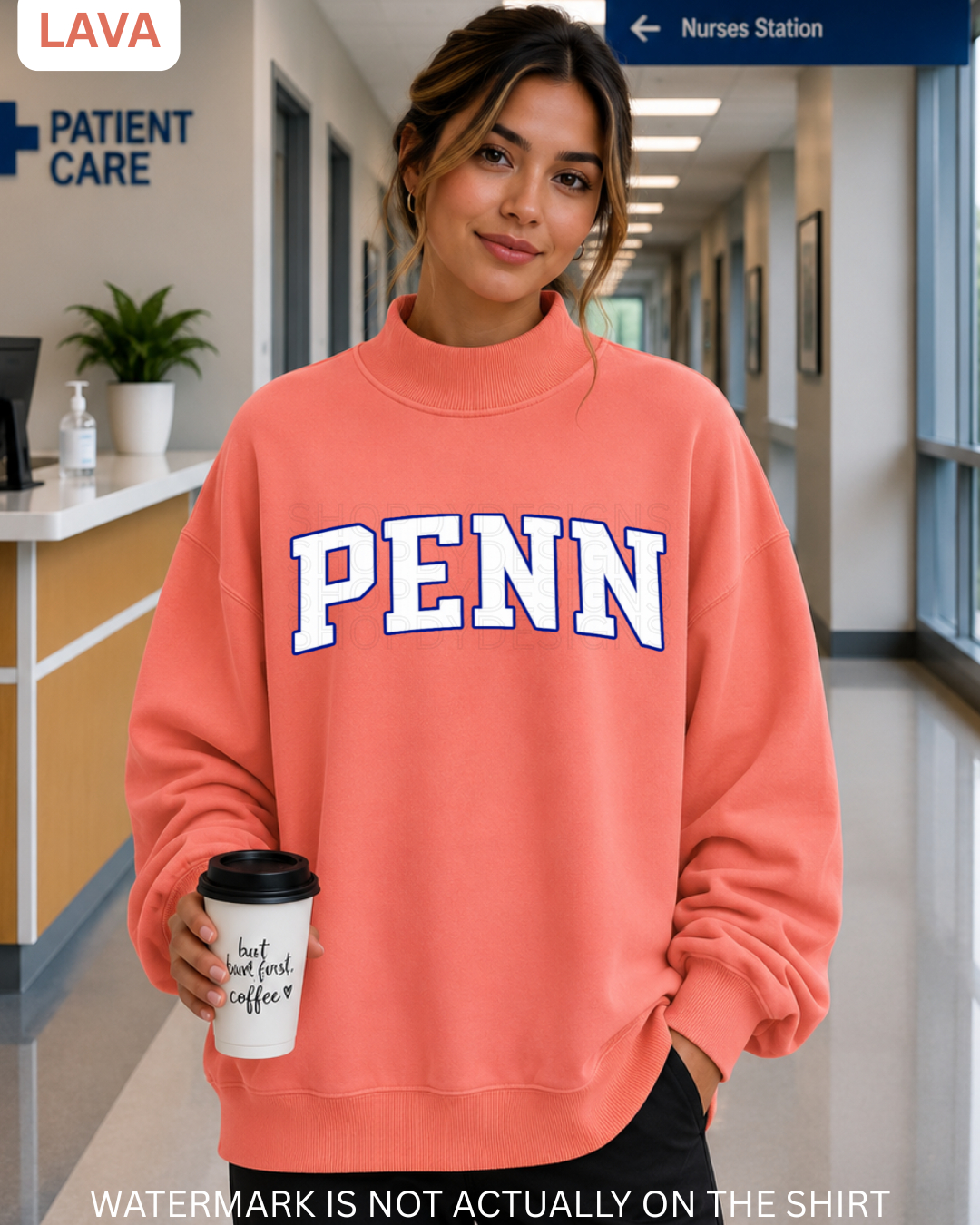 Penn Varsity Mockneck Oversized Sweatshirt