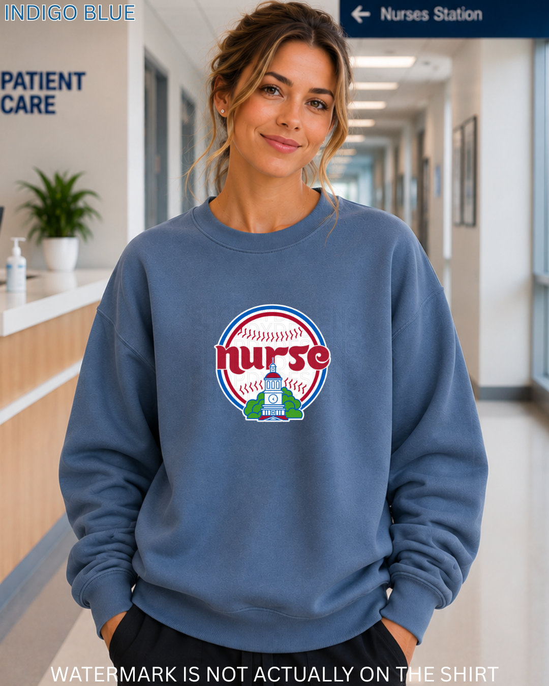 Vintage Philadelphia Baseball Inspired Nurse City Hall T-Shirt, Crewneck Sweatshirt & Hoodie