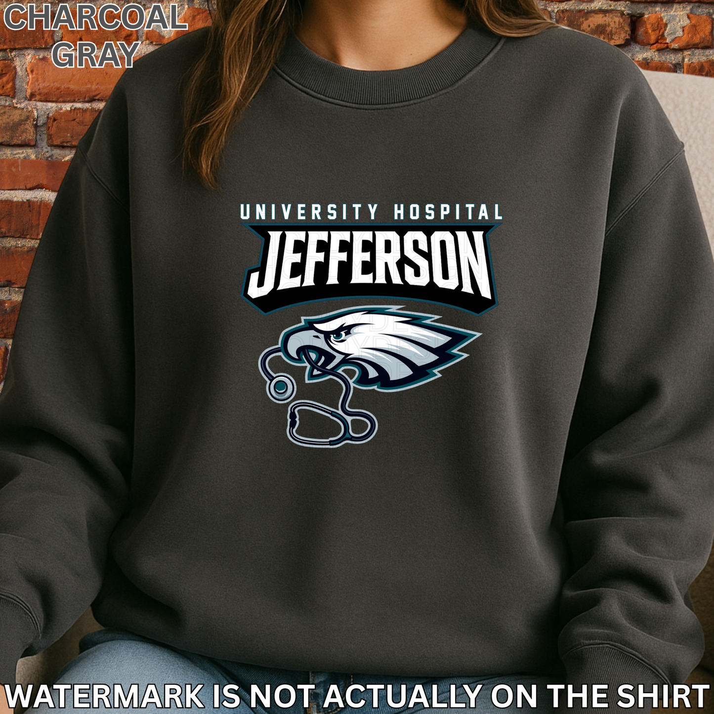Jefferson Hospital Philadelphia Birds Football Inspired Shirt, Crewneck Sweatshirt, Hoodie| Healthcare Worker Apparel