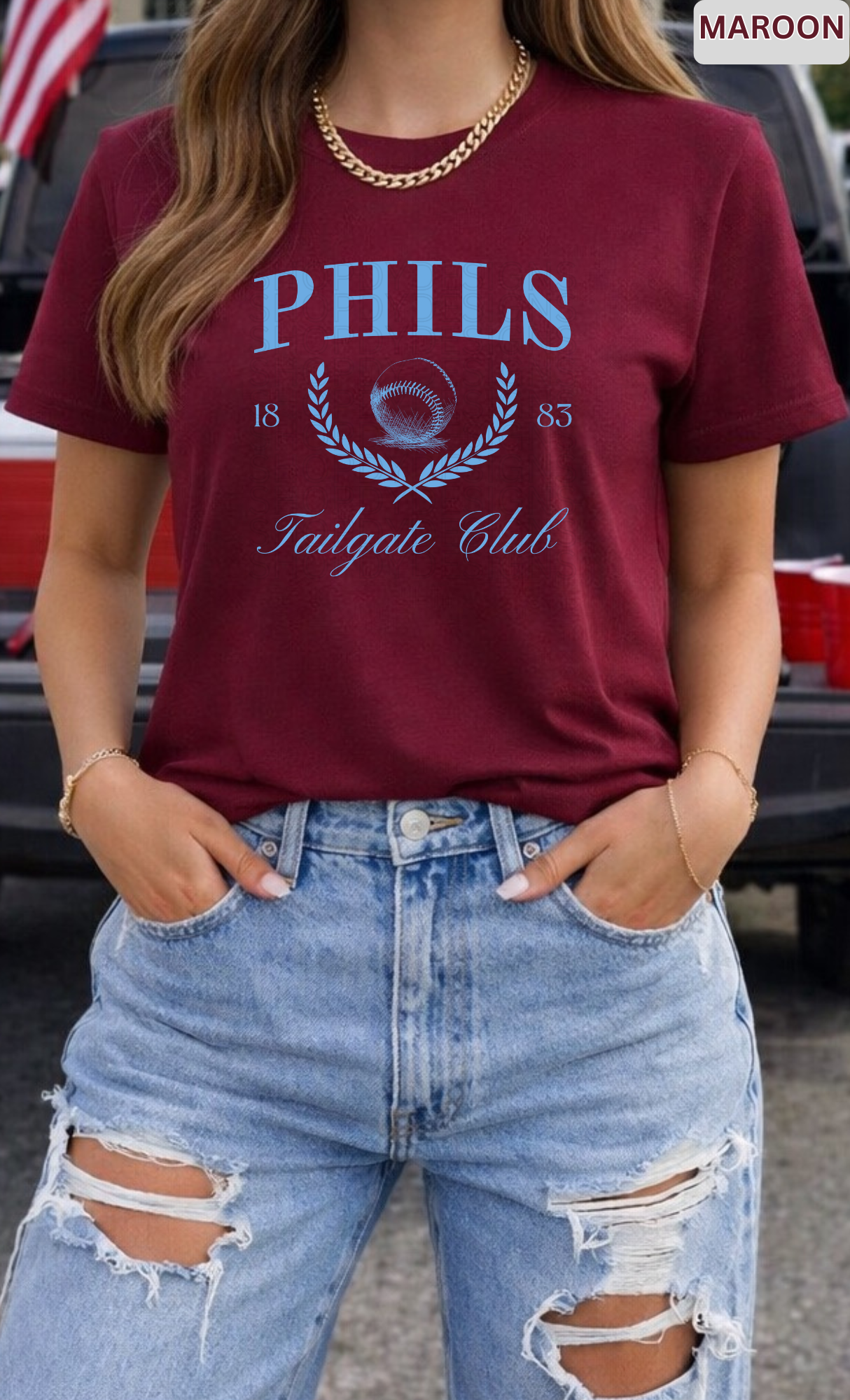 Phils Tailgate Club Shirt | Philly Baseball Fan T-Shirt, Crewneck Sweatshirt, Hoodie