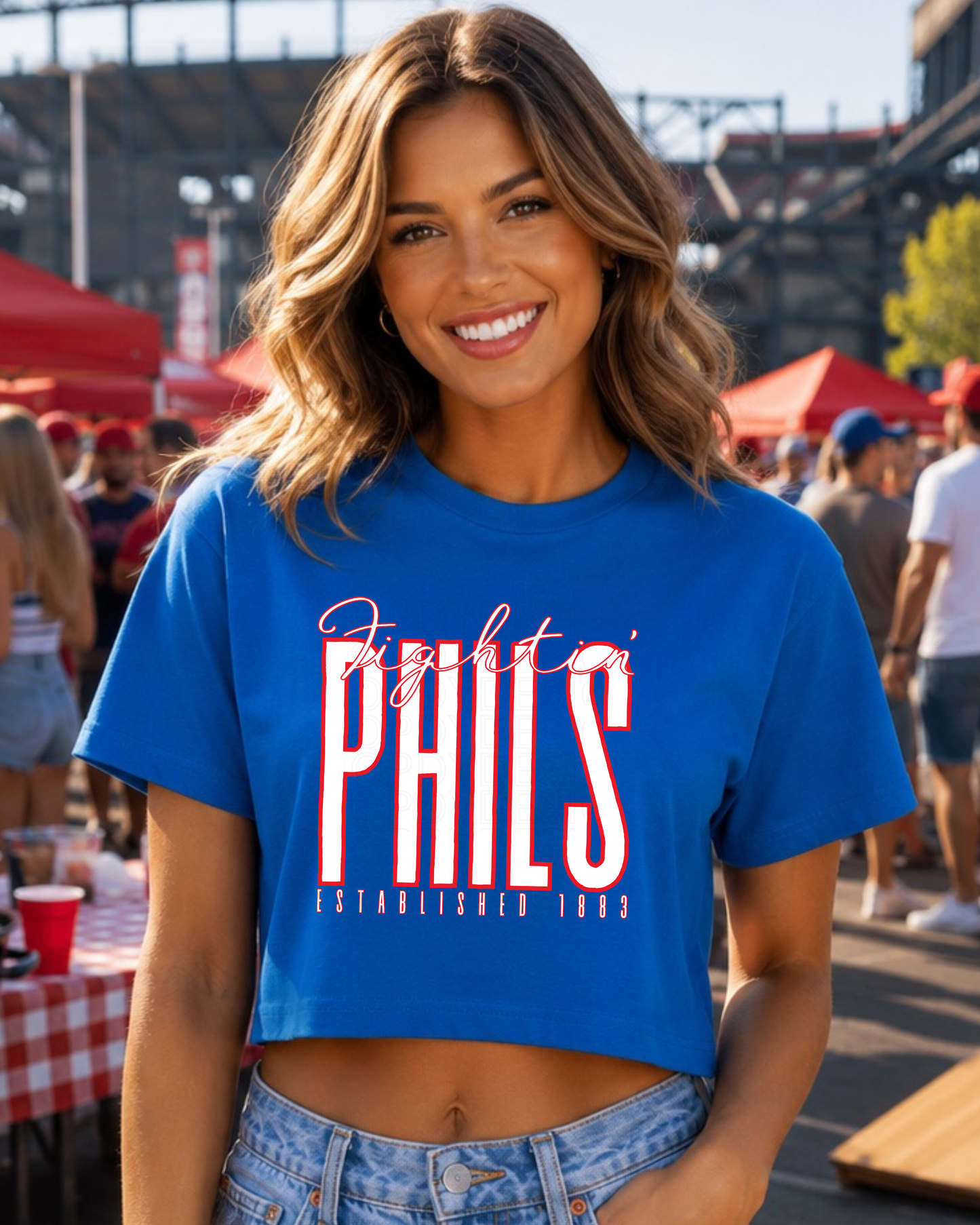 Fightin Phils Vintage Philadelphia Baseball Inspired Women’s Crop Top