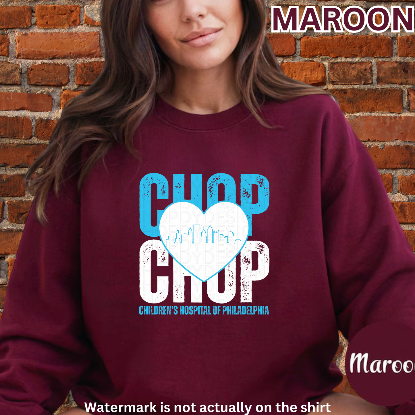 CHOP Stacked Heart Philadelphia Skyline Shirt | Philly Healthcare Pride Apparel