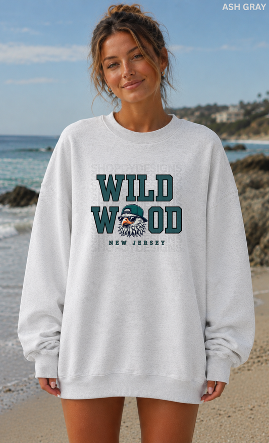 Wildwood Philly Football Inspired Beach Vibes T-Shirt, Crewneck Sweatshirt & Hoodie