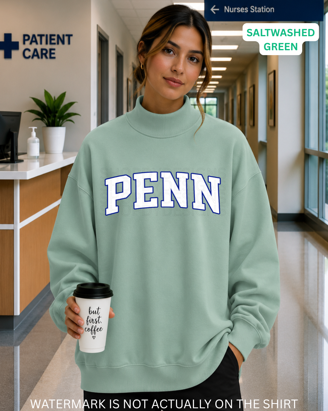Penn Varsity Mockneck Oversized Sweatshirt