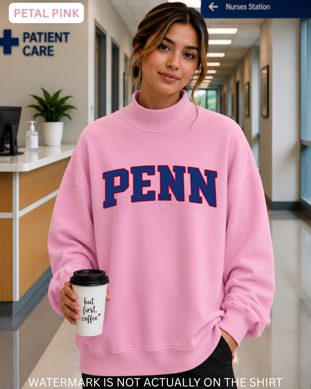 Penn Varsity Mockneck Oversized Sweatshirt