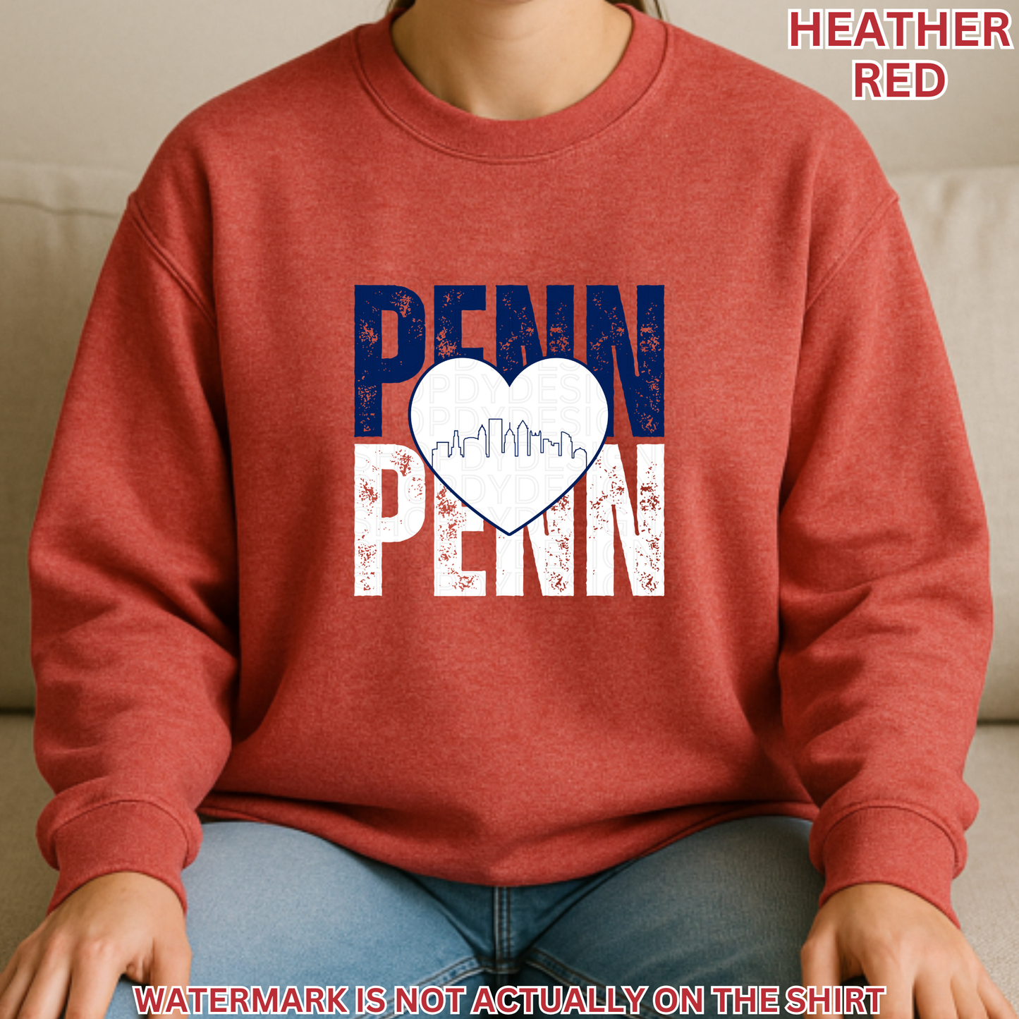 PENN Stacked Heart Philadelphia Skyline Shirt | Philly Healthcare Pride Apparel
