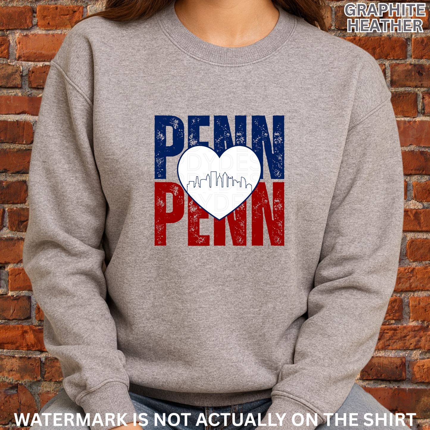 PENN Stacked Heart Philadelphia Skyline Shirt | Philly Healthcare Pride Apparel