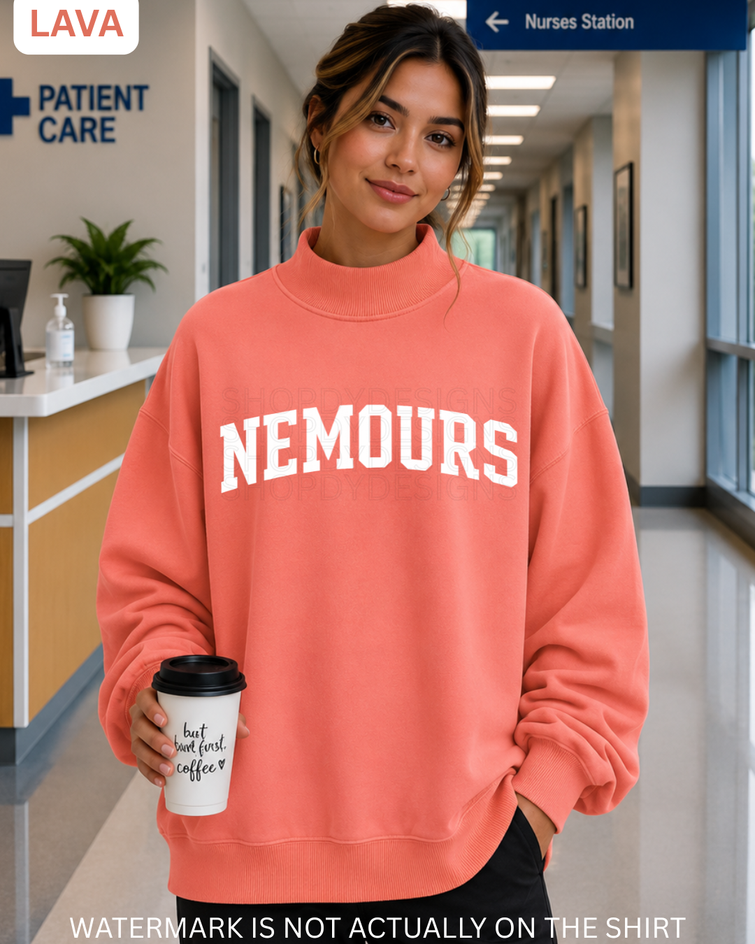 Nemours Varsity Mockneck Oversized Sweatshirt