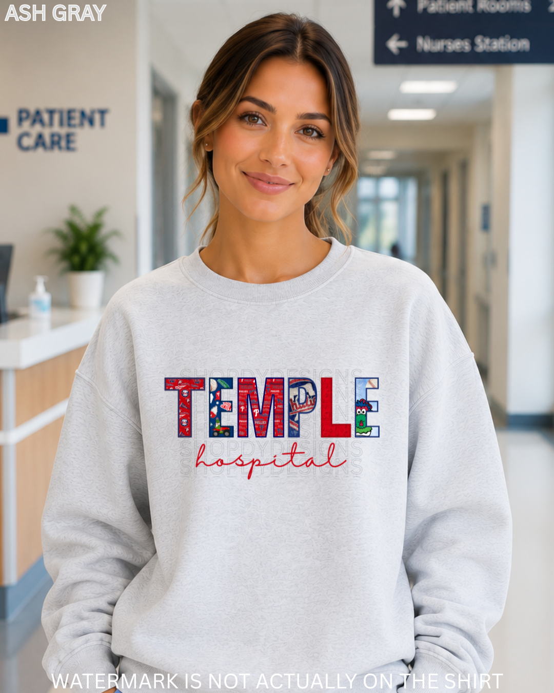 Temple Hospital “Ring The Bell” Philadelphia Baseball Inspired Collage T-Shirt, Sweatshirt & Hoodie