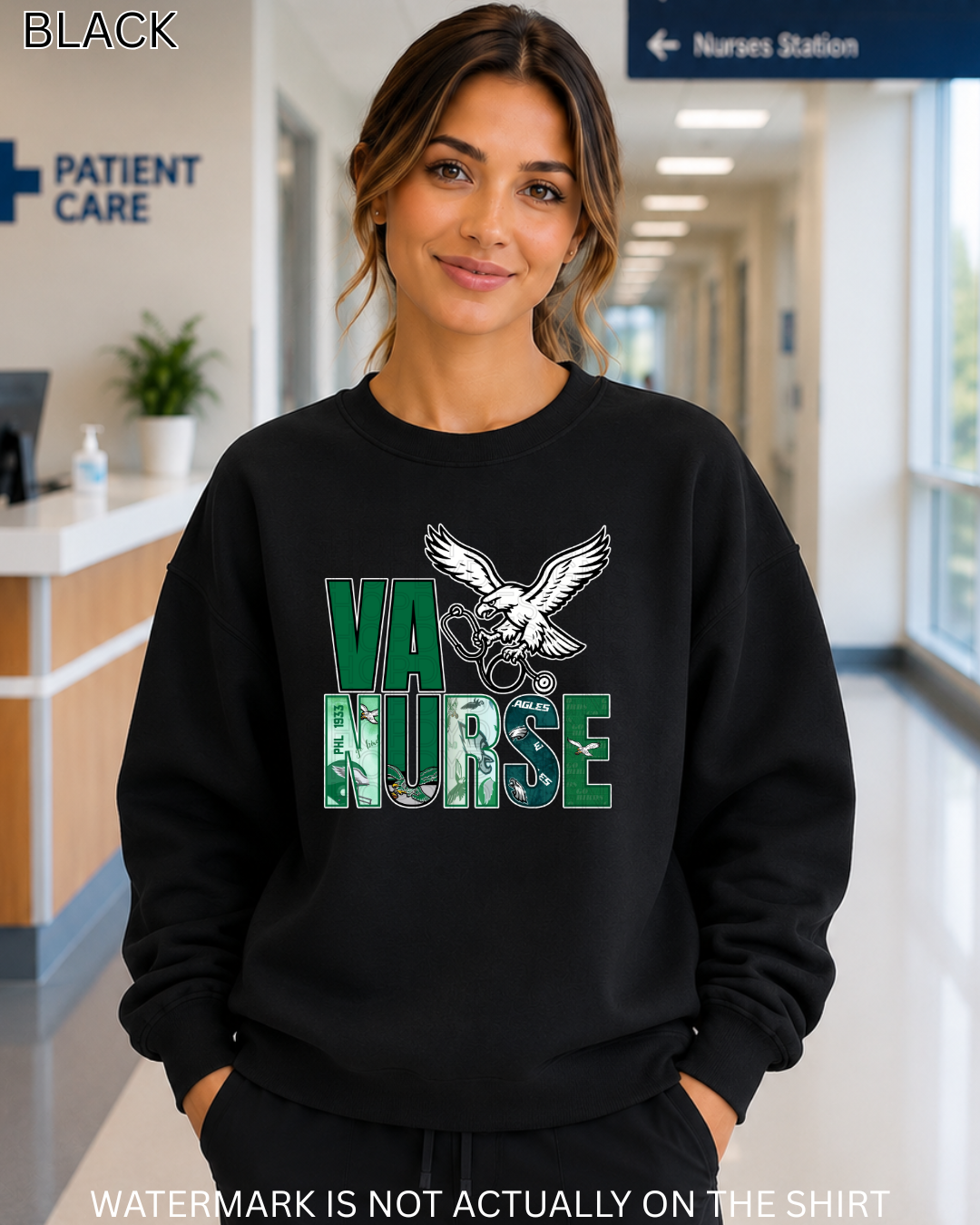 VA NURSE “First Down” Philadelphia Football Inspired T-Shirt, Crewneck Sweatshirt & Hoodie