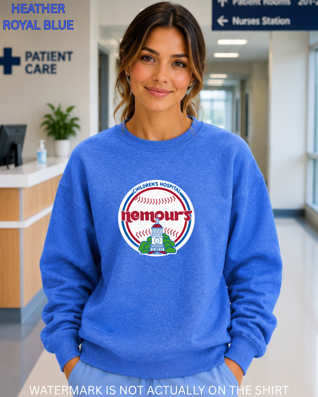 Nemours Vintage Philadelphia Baseball Inspired City Hall T-Shirt, Crewneck Sweatshirt & Hoodie