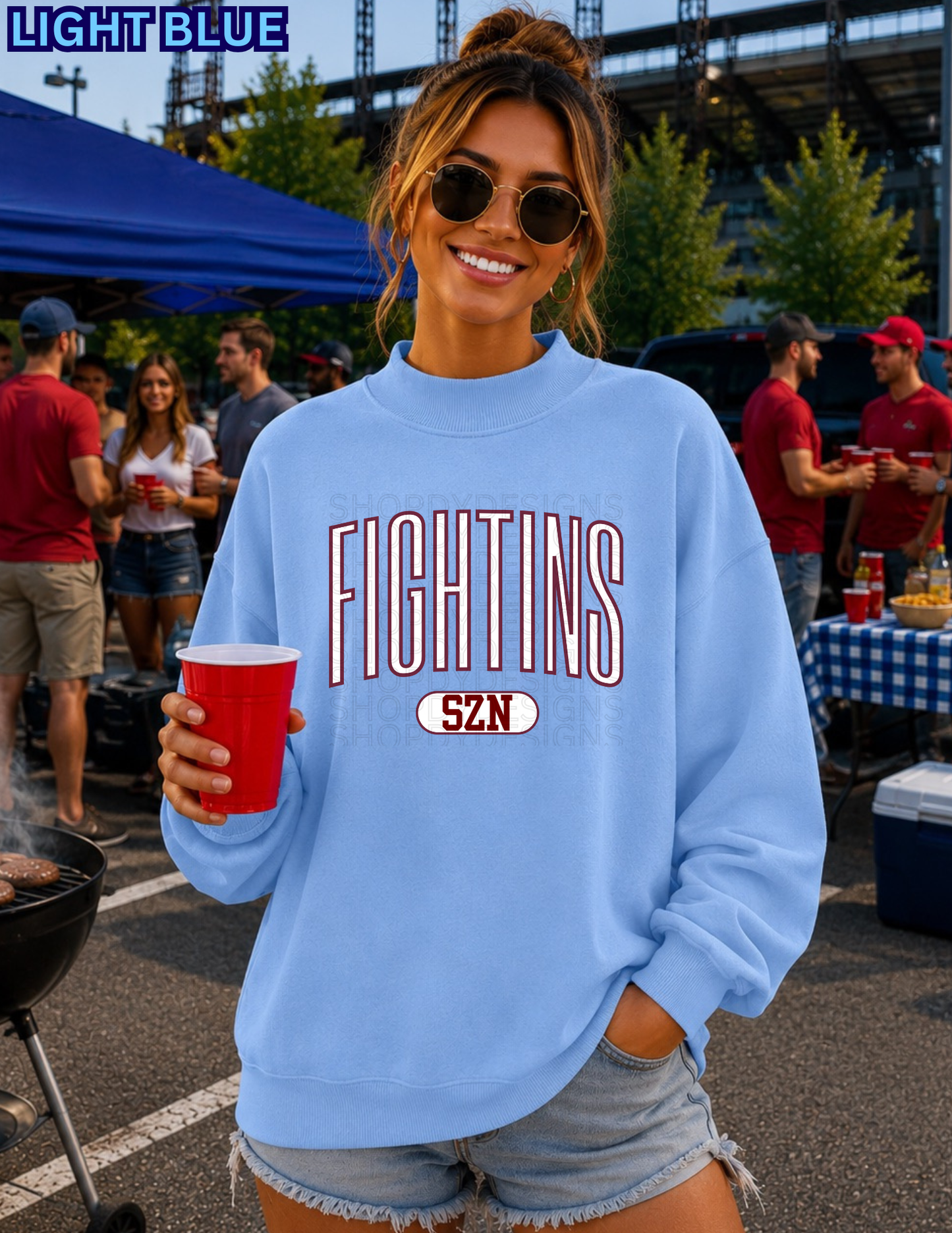 Fightins SZN Mock Neck | Oversized Philadelphia Baseball Sweatshirt
