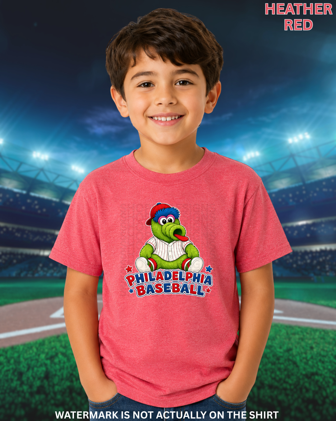 Philadelphia Baseball Inspired Youth Mascot Graphic Tee | Youth T-Shirt