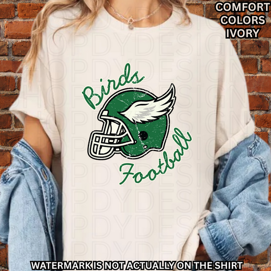 Birds Football Vintage Wings Helmet Comfort Colors T-Shirt
