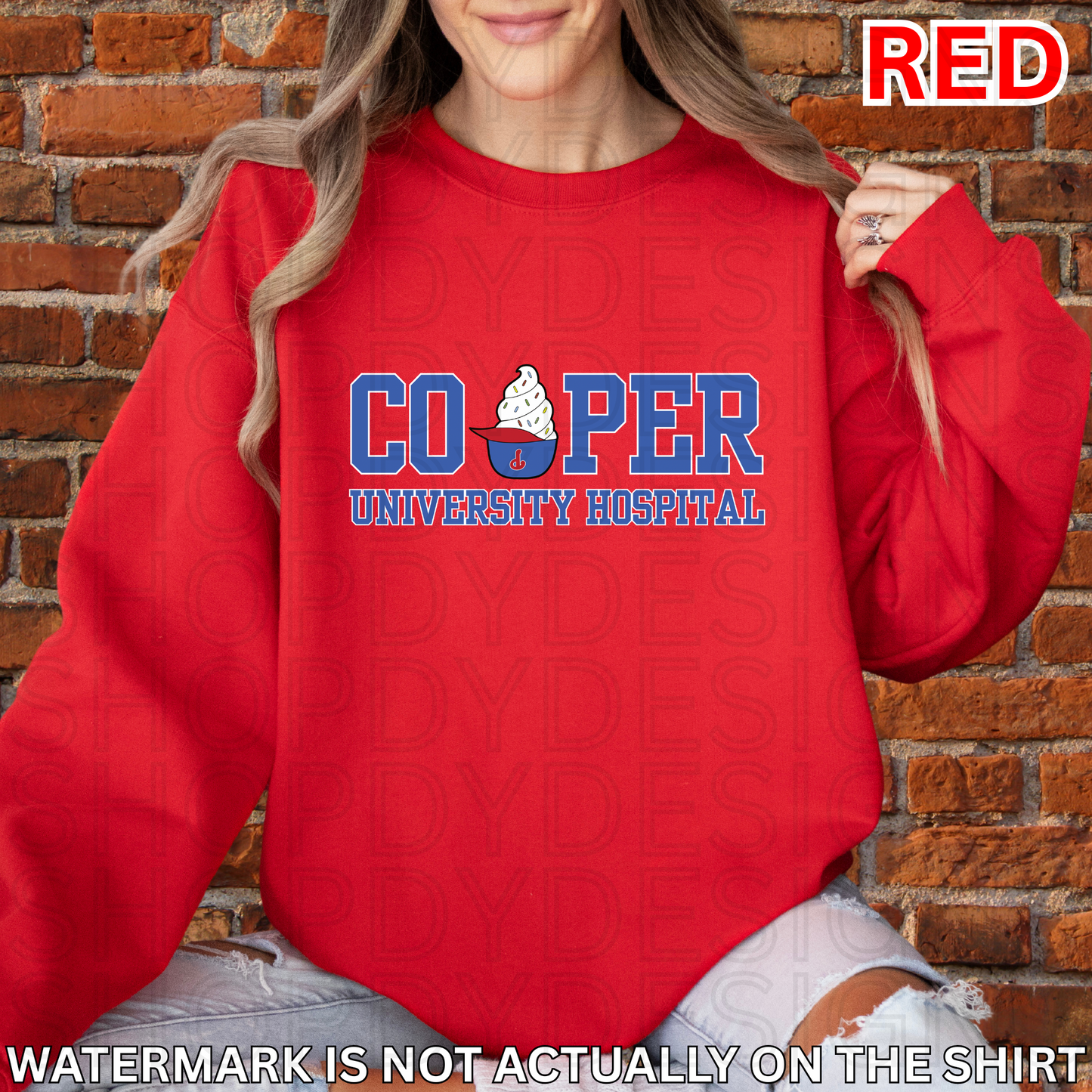 Cooper University Hospital Phillies Ice Cream Helmet Shirt, Crewneck Sweatshirt, Hoodie| Healthcare Worker Apparel
