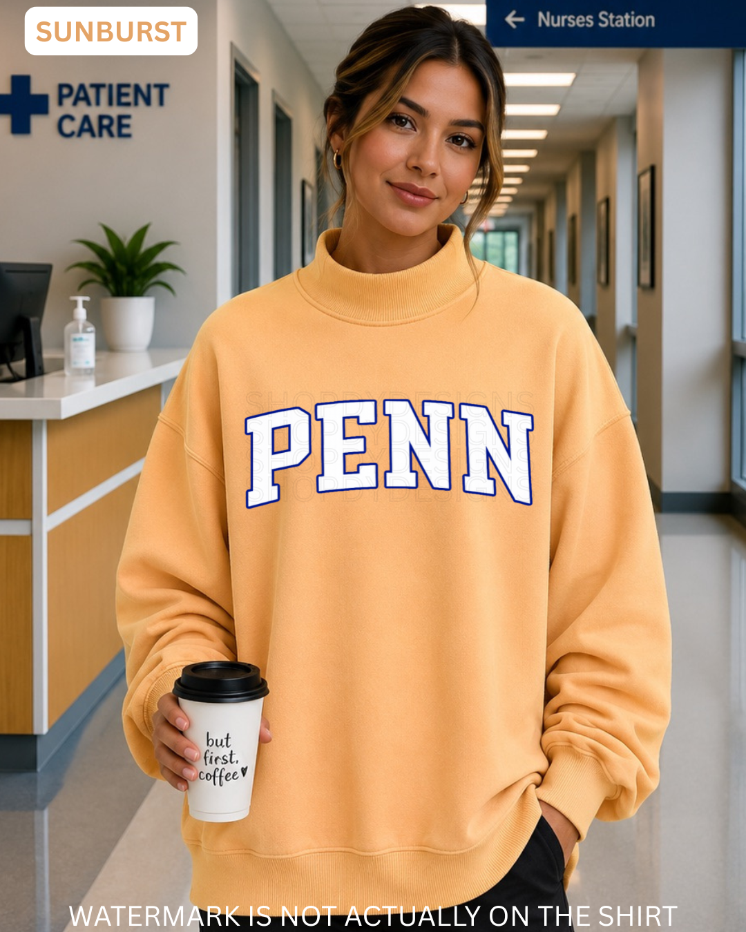 Penn Varsity Mockneck Oversized Sweatshirt