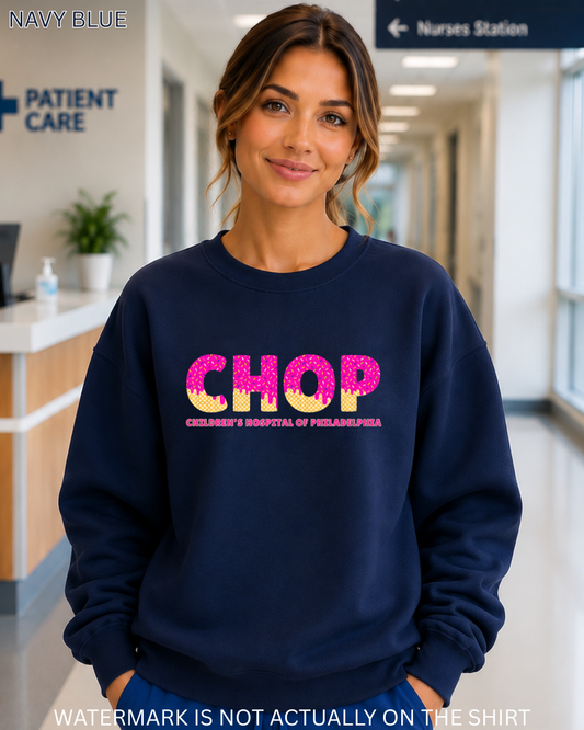 CHOP Ice Cream Drip T-Shirt, Crewneck Sweatshirt & Hoodie | Trendy Healthcare Apparel