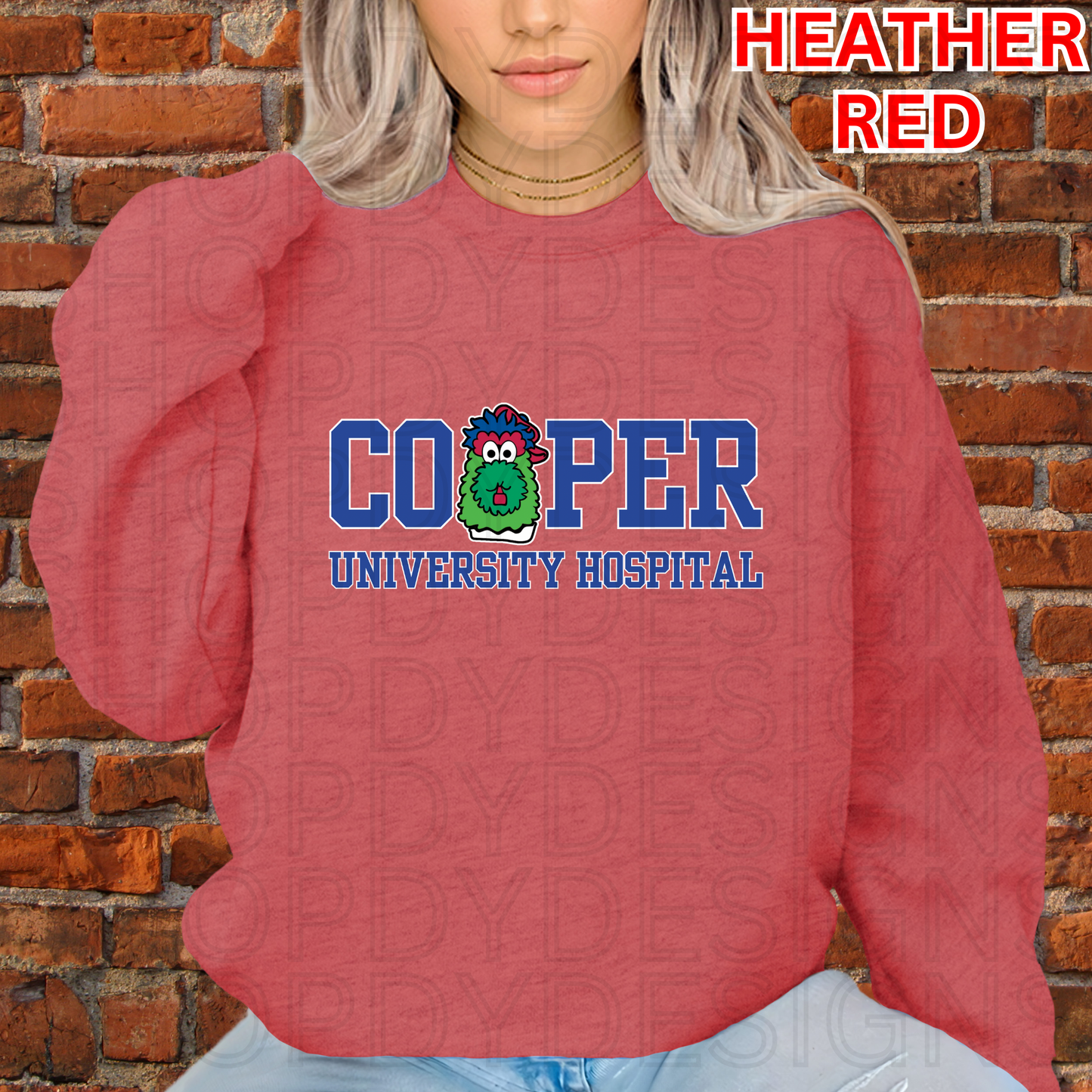 Cooper University Hospital Phillie Phanatic Shirt, Crewneck Sweatshirt, Hoodie| Healthcare Worker Apparel