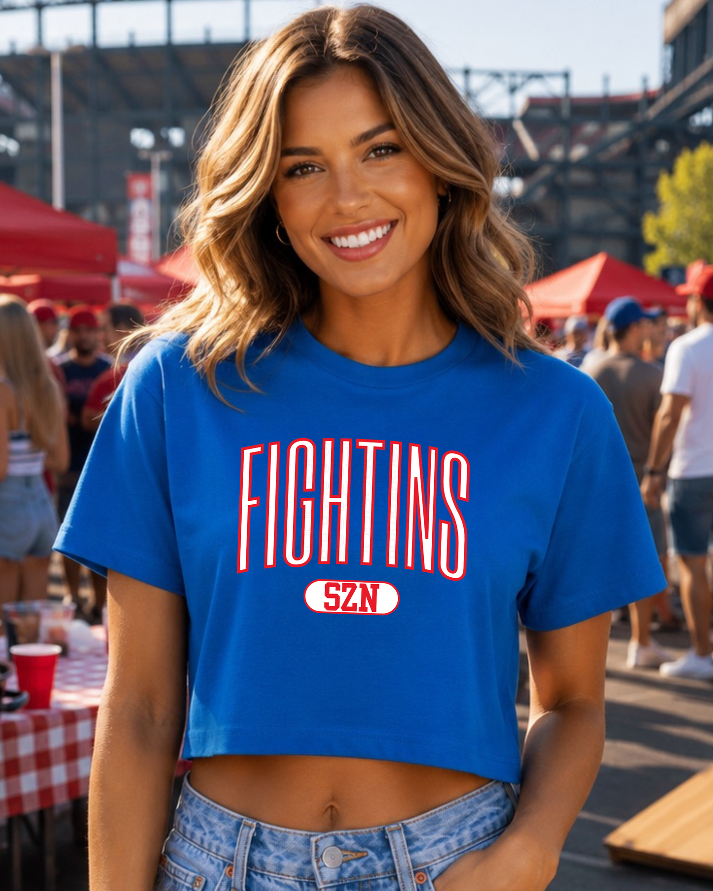 Fightins SZN Philadelphia Baseball Inspired Women’s Crop Top
