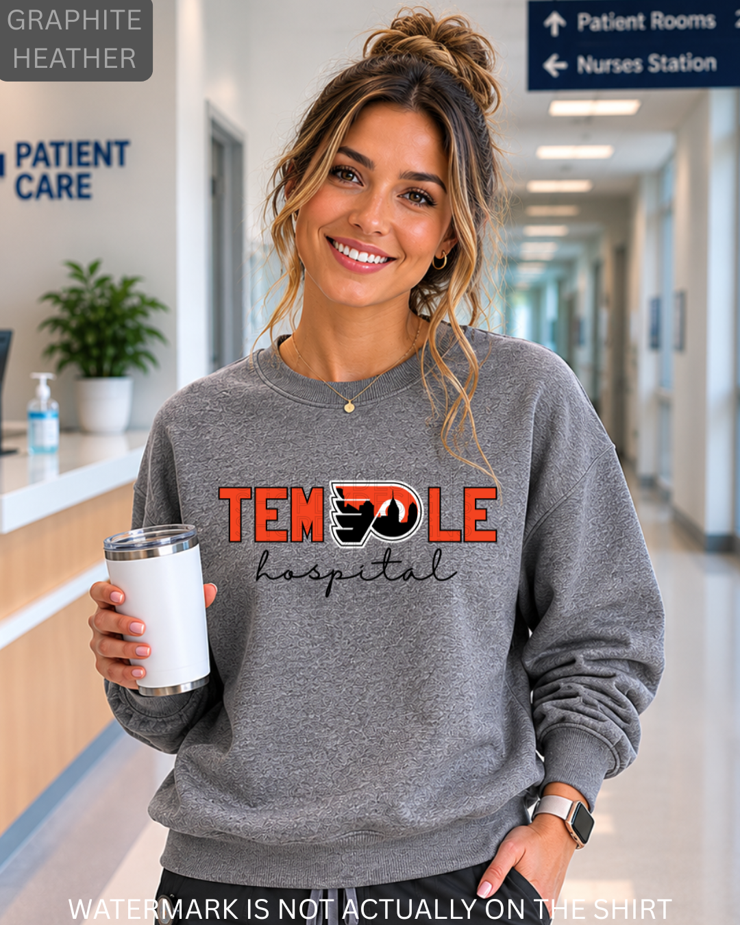 Temple Hospital Philadelphia Hockey Inspired T-Shirt, Sweatshirt & Hoodie