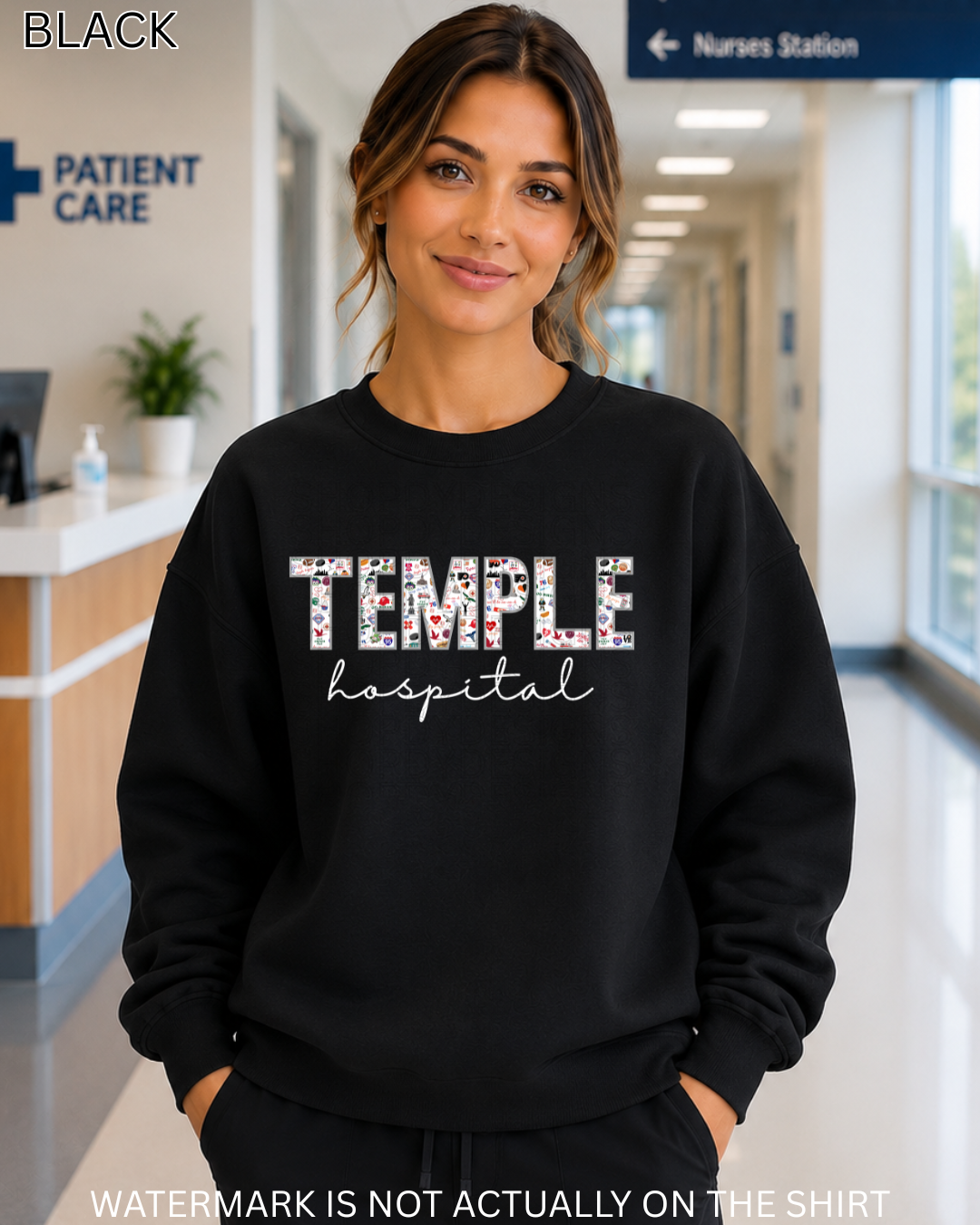 Temple Hospital Philadelphia Sports Inspired Collage T-Shirt, Sweatshirt & Hoodie
