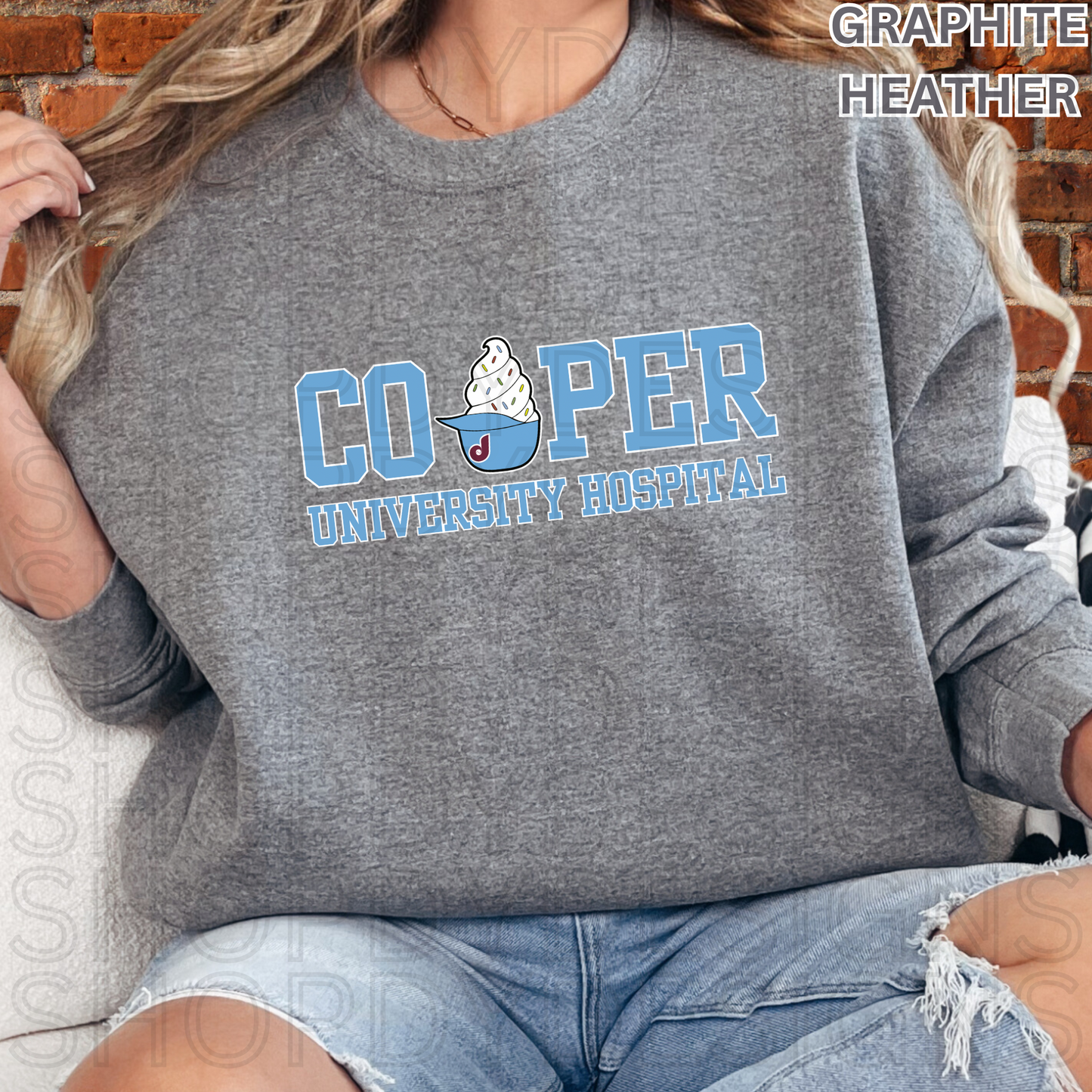 Cooper University Hospital Phillies Ice Cream Helmet Shirt, Crewneck Sweatshirt, Hoodie| Healthcare Worker Apparel