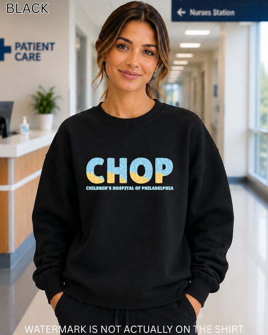 CHOP Ice Cream Drip T-Shirt, Crewneck Sweatshirt & Hoodie | Trendy Healthcare Apparel