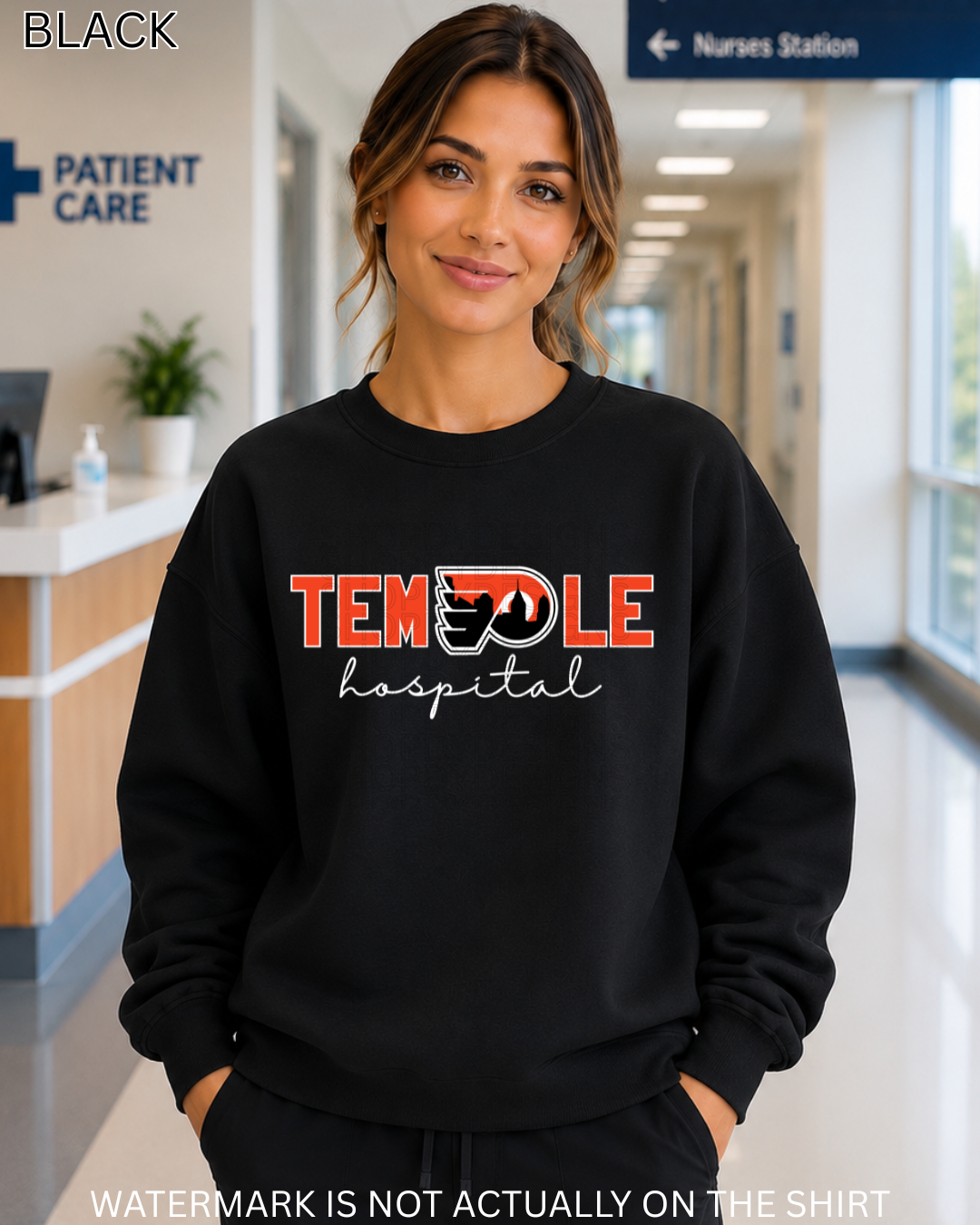 Temple Hospital Philadelphia Hockey Inspired T-Shirt, Sweatshirt & Hoodie