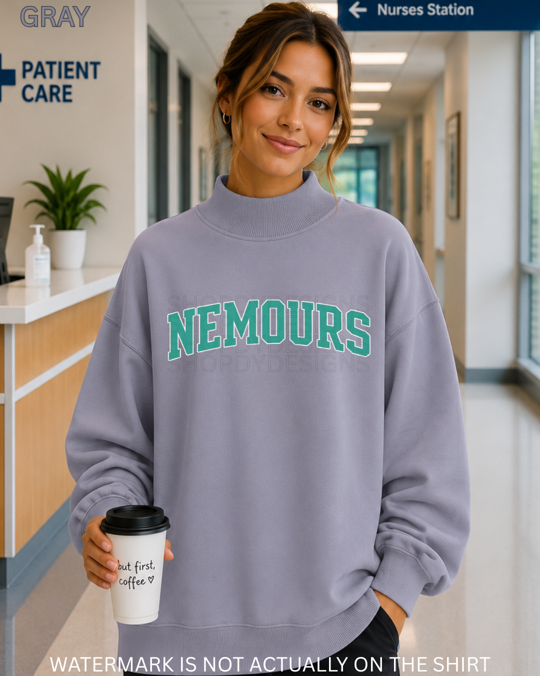 Nemours Varsity Mockneck Oversized Sweatshirt