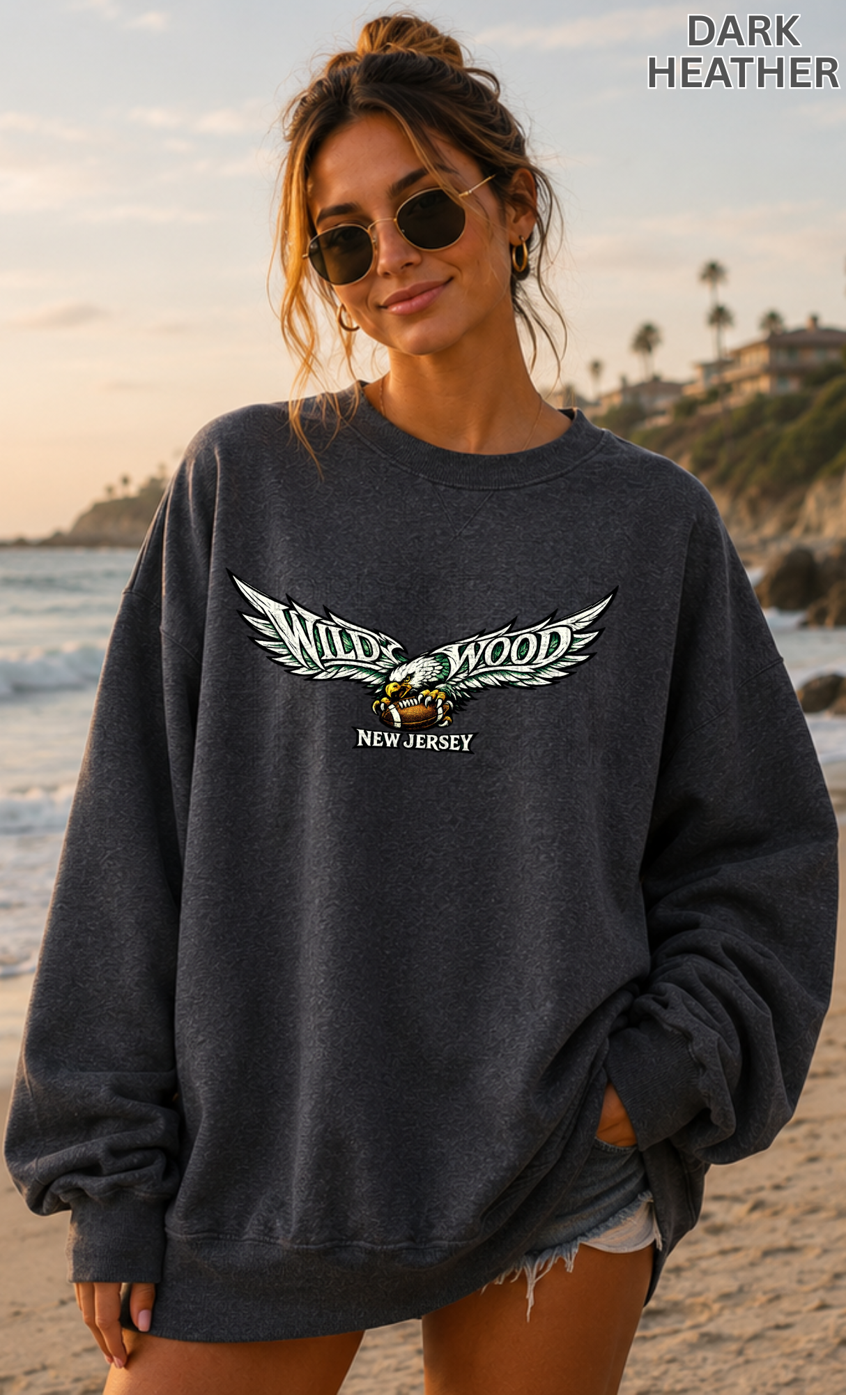 Wildwood Philly Football Inspired Vintage Eagle Wings Shirt, Hoodie & Crewneck Sweatshirt