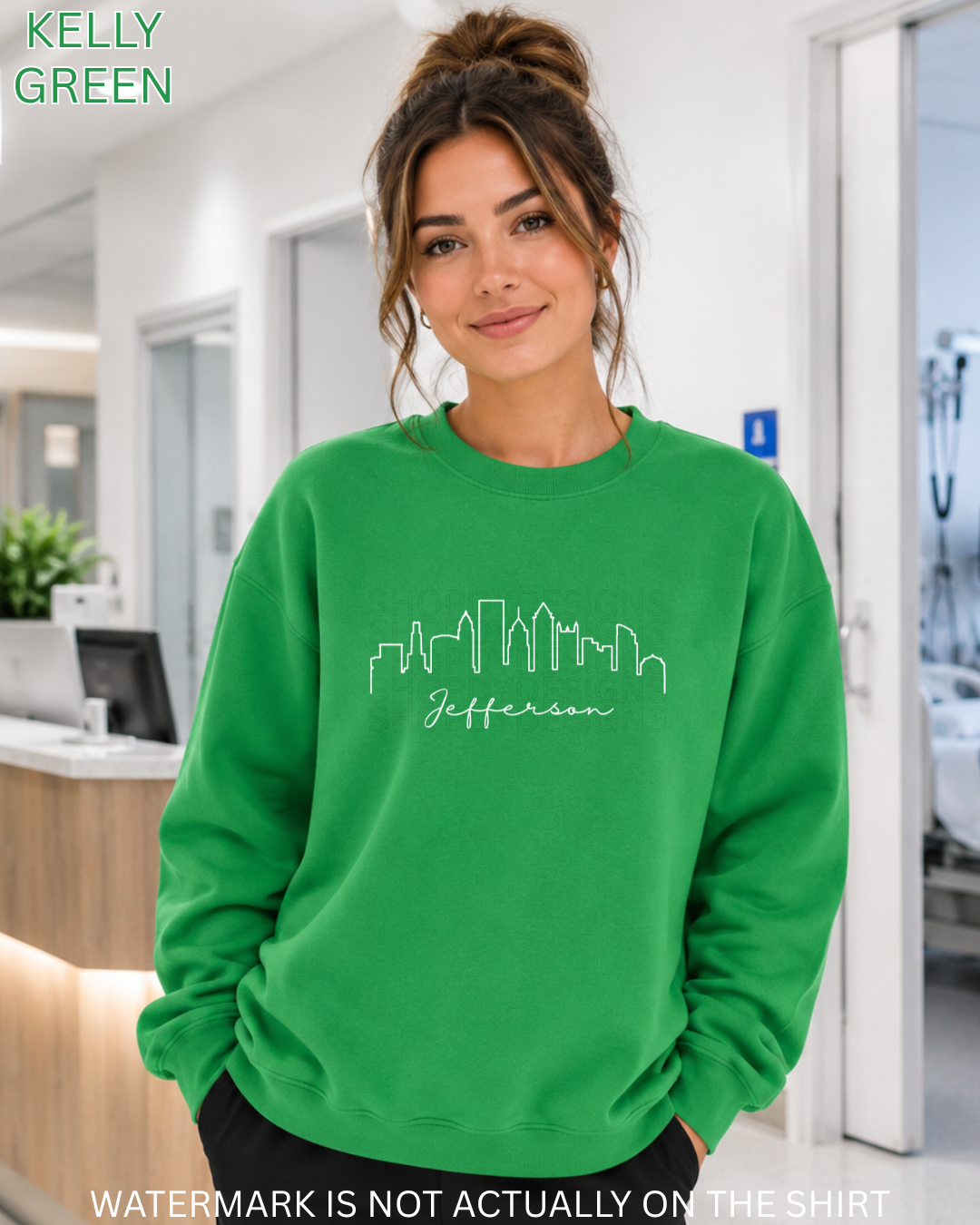 Jefferson Philadelphia Skyline T-Shirt, Crewneck Sweatshirt, Hoodie | Philly-Inspired Healthcare Apparel