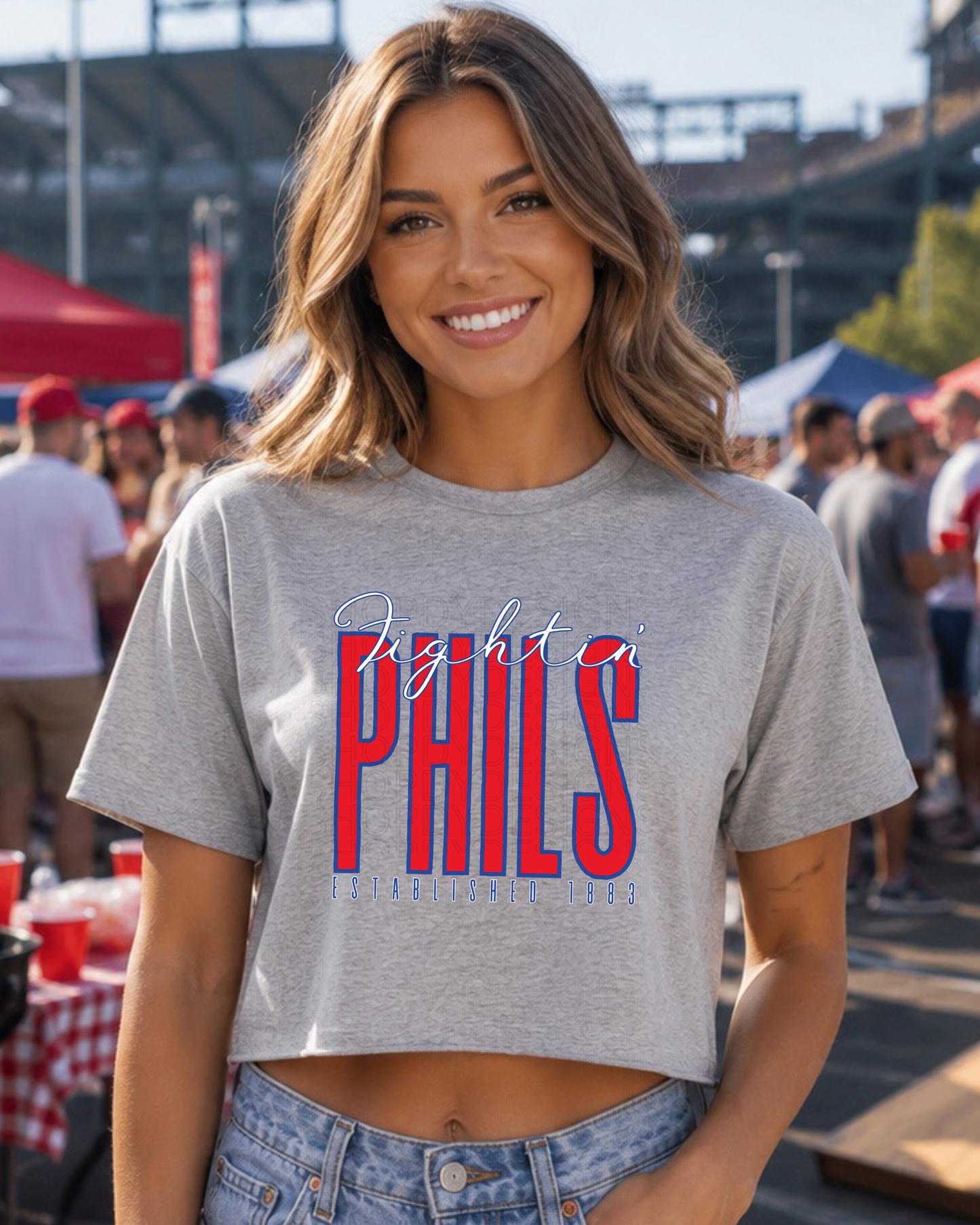 Fightin Phils Vintage Philadelphia Baseball Inspired Women’s Crop Top