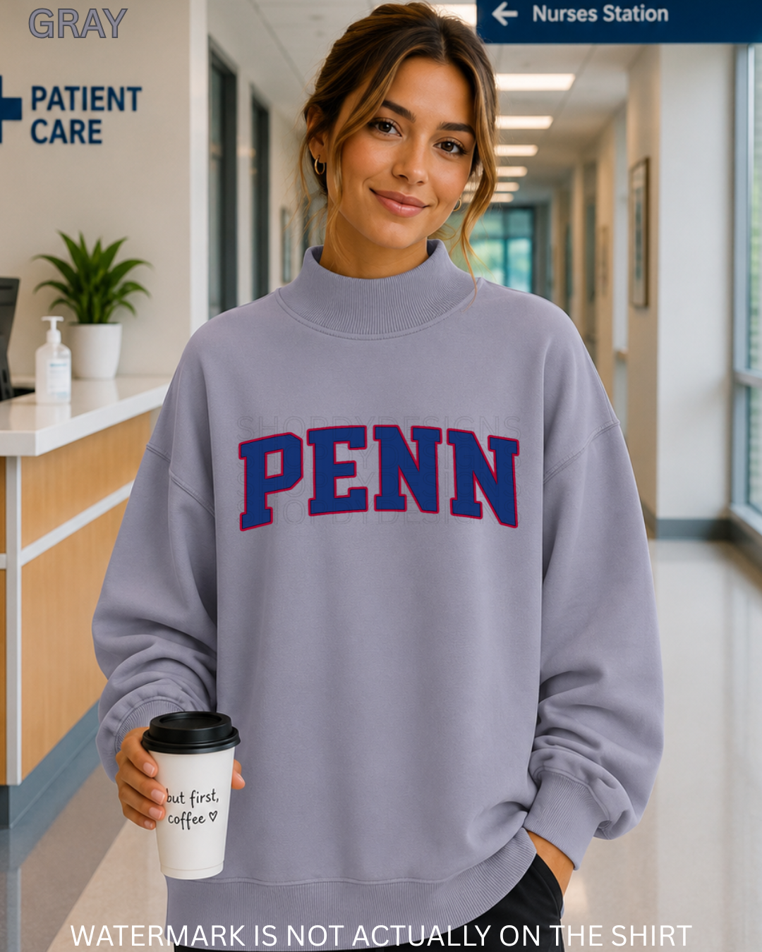Penn Varsity Mockneck Oversized Sweatshirt